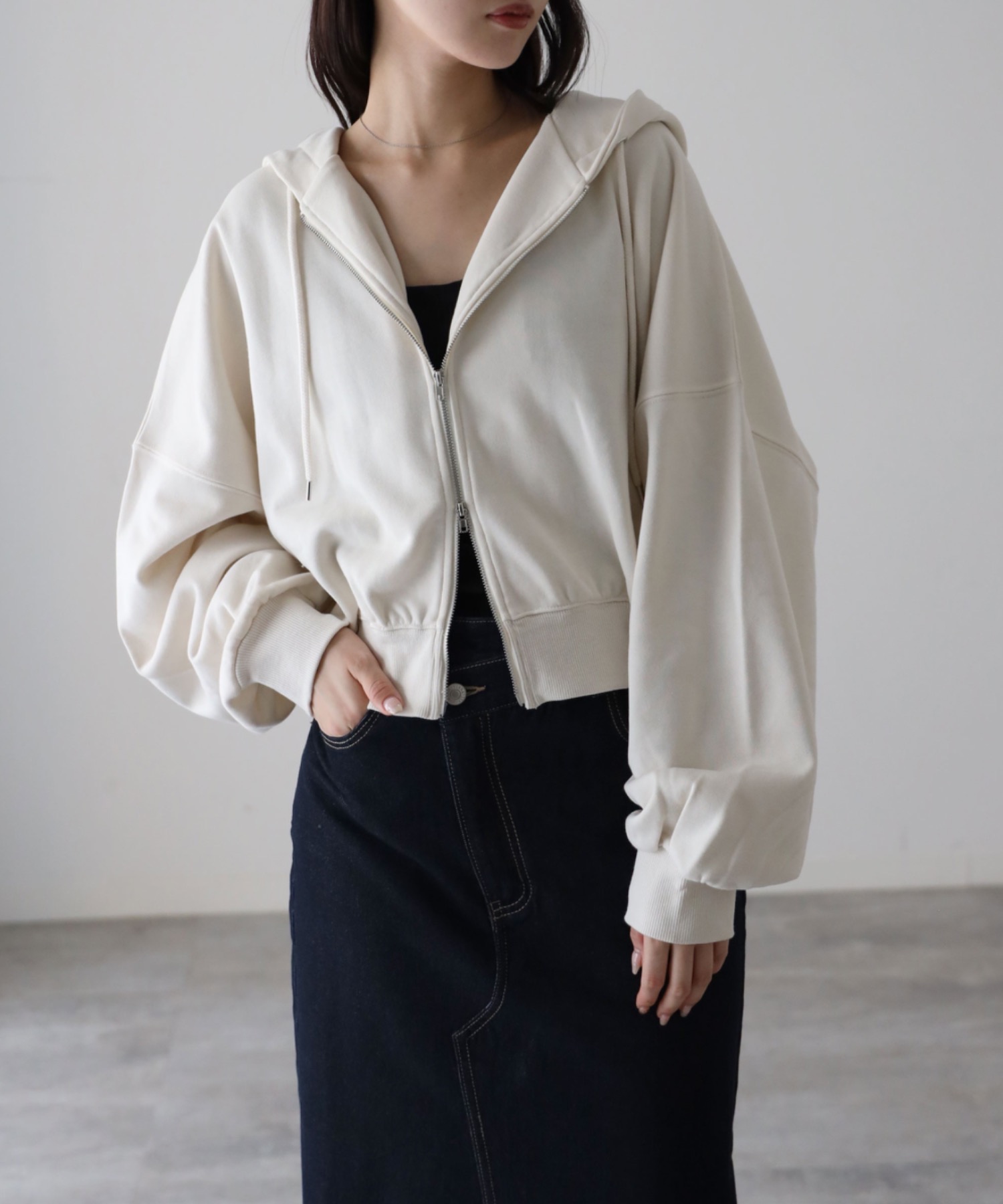 model：164cm. 着用サイズ：FREE