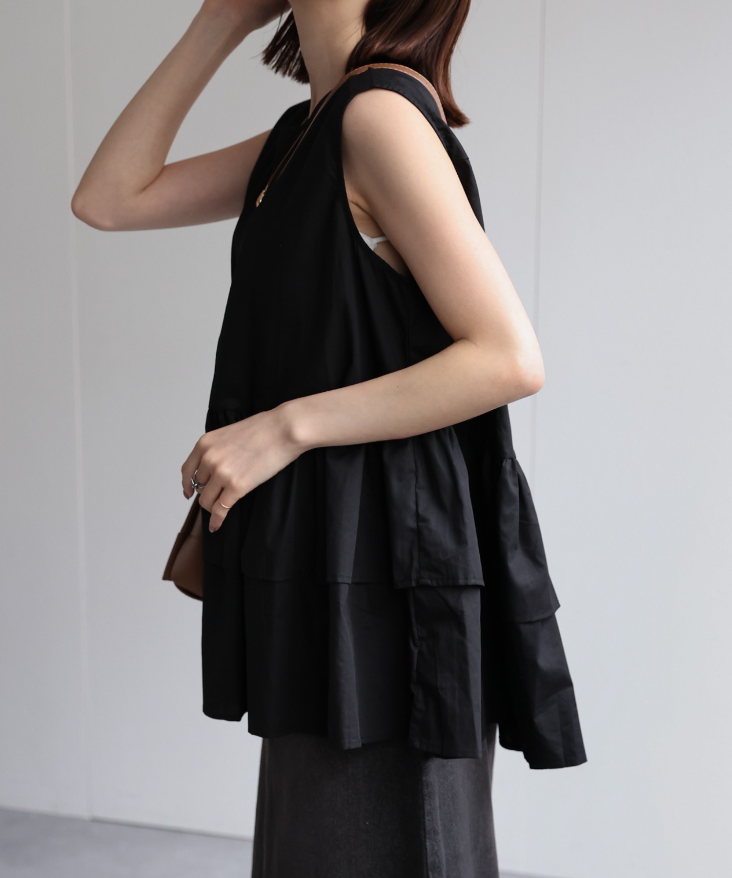 model：162cm 着用サイズ：F