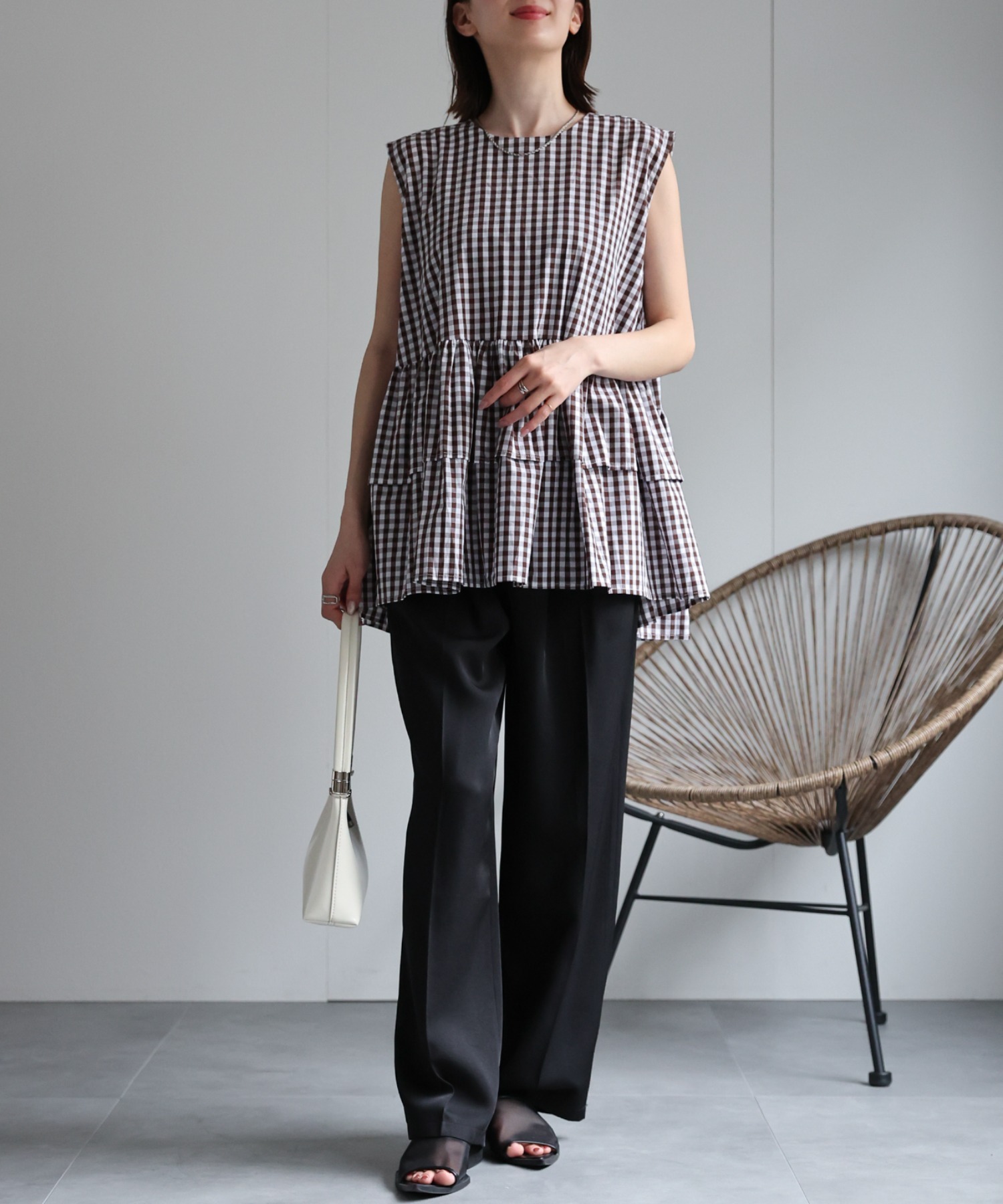 model：162cm 着用サイズ：F