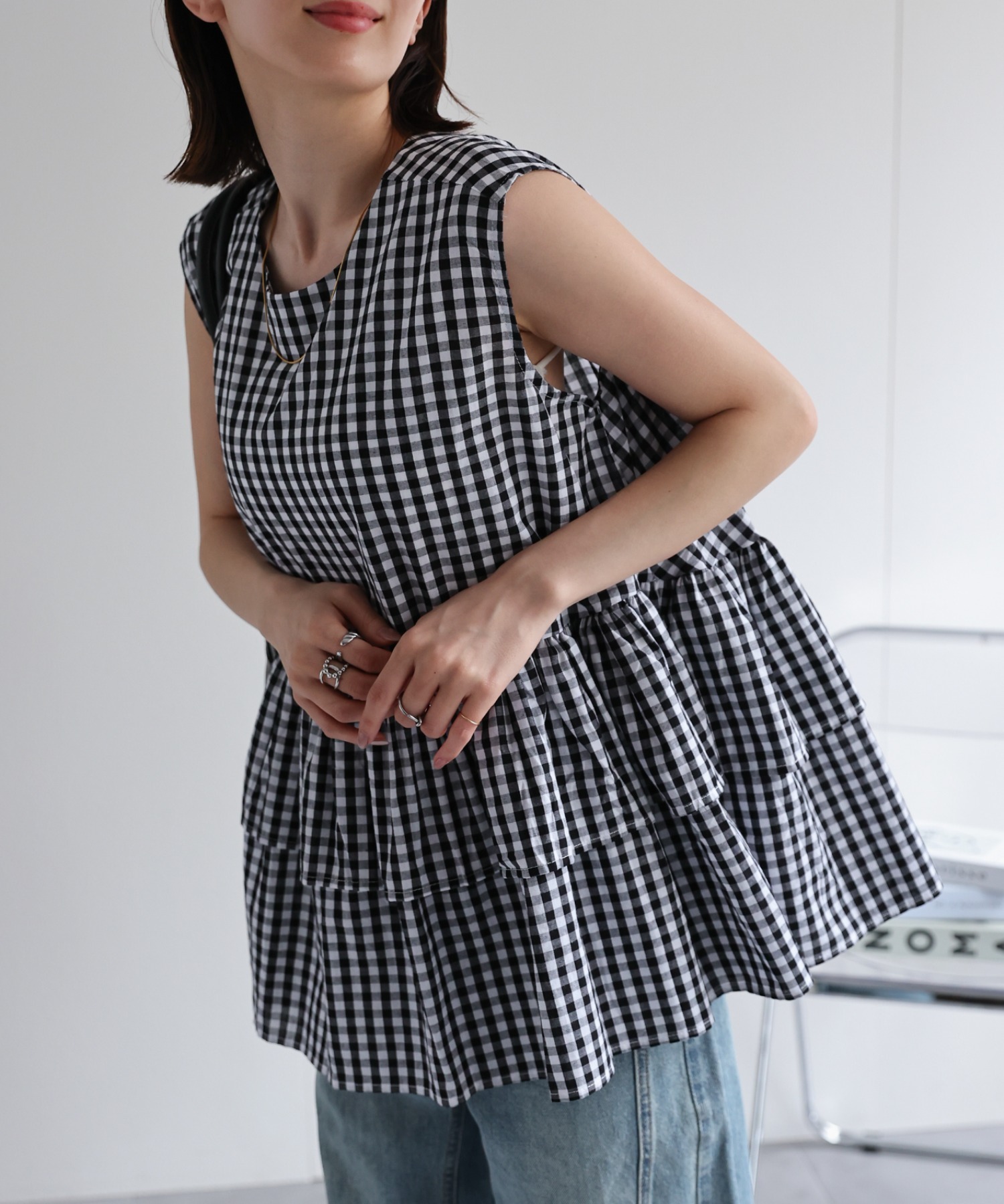 model：162cm 着用サイズ：F