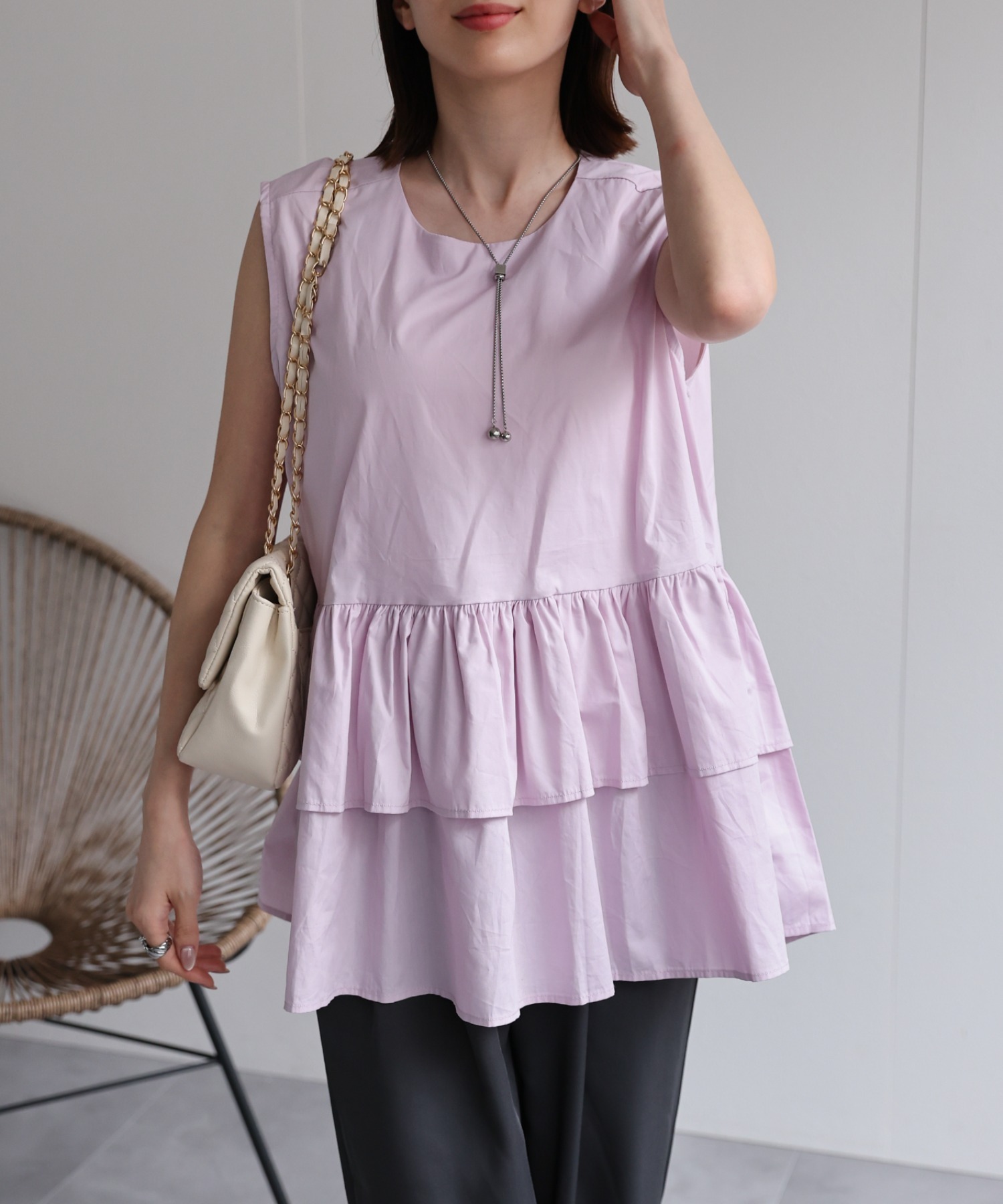 model：162cm 着用サイズ：F