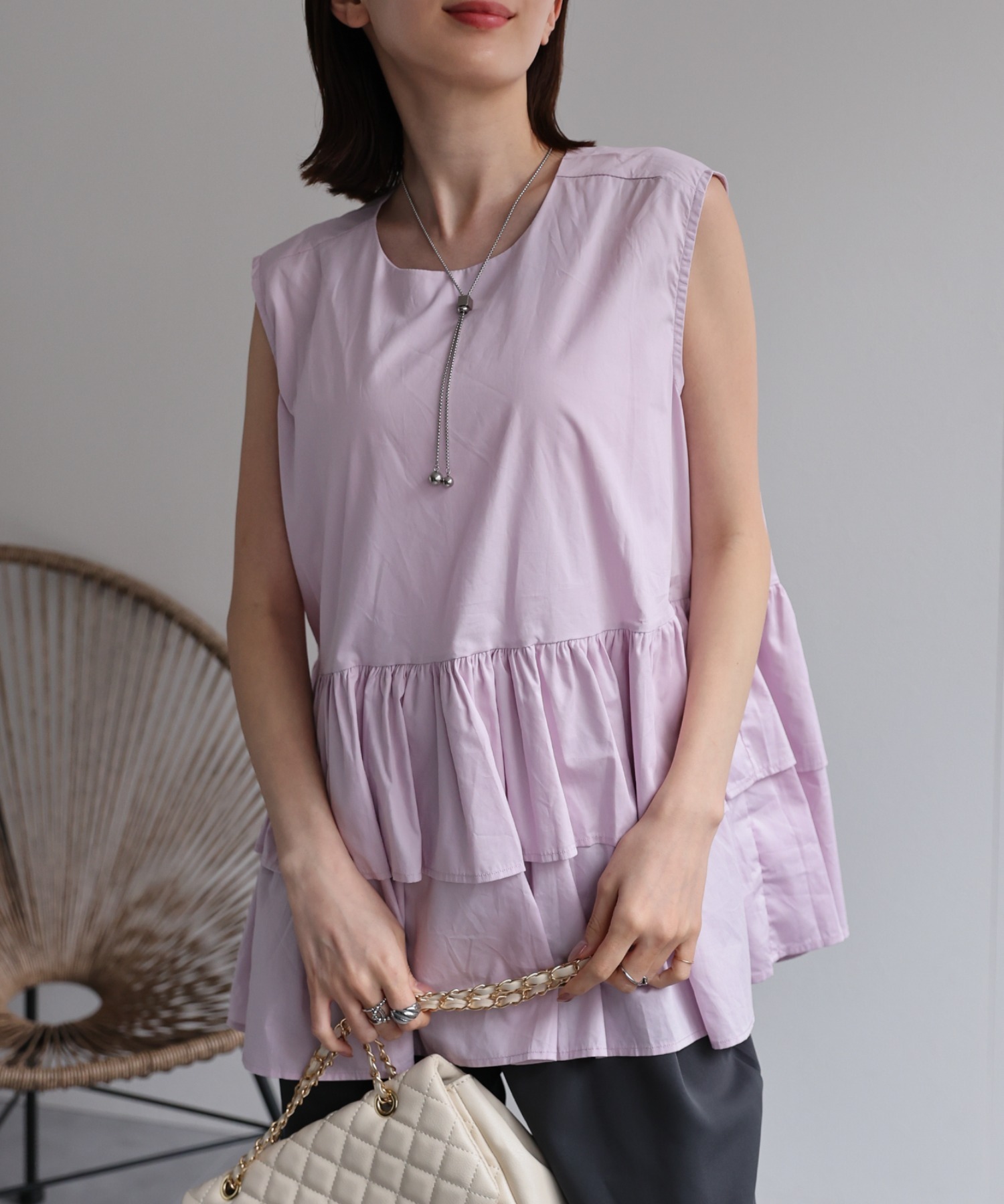 model：162cm 着用サイズ：F