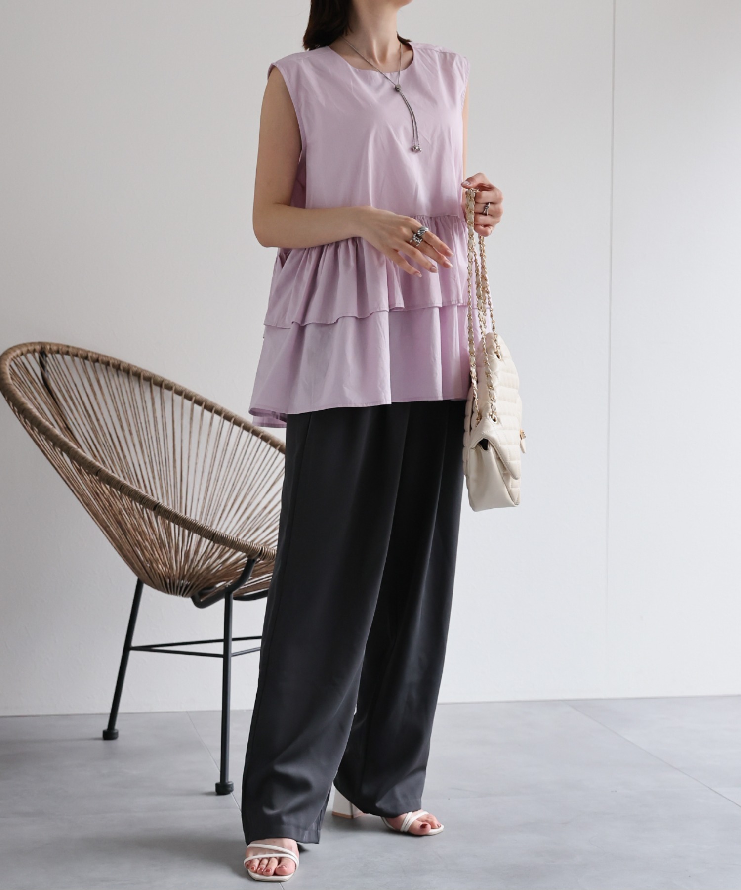 model：162cm 着用サイズ：F