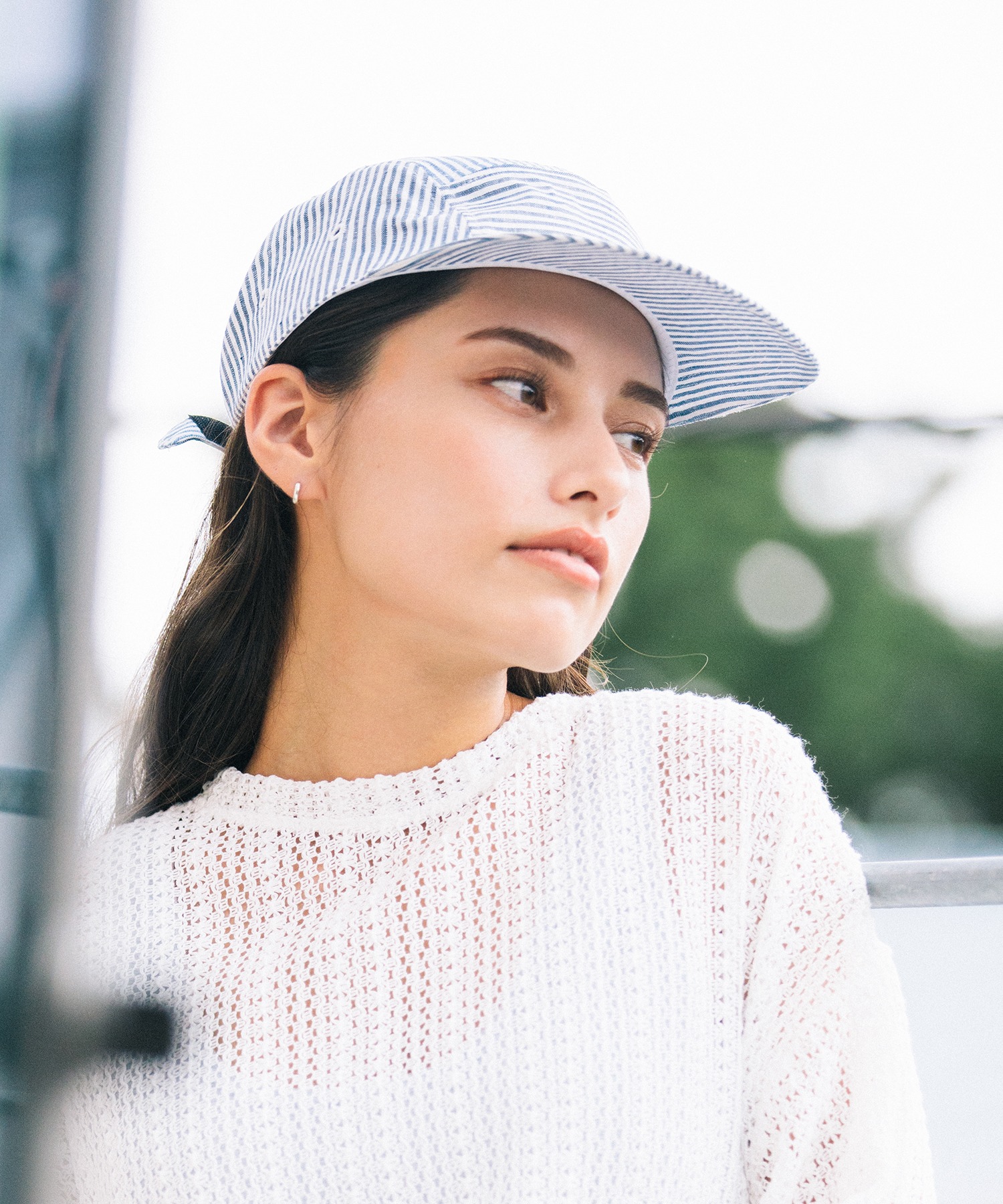 HUNTISM ハンティズム Stripe Camp Cap フレンチリネンストライプキャンプキャップ htm241007 公式通販