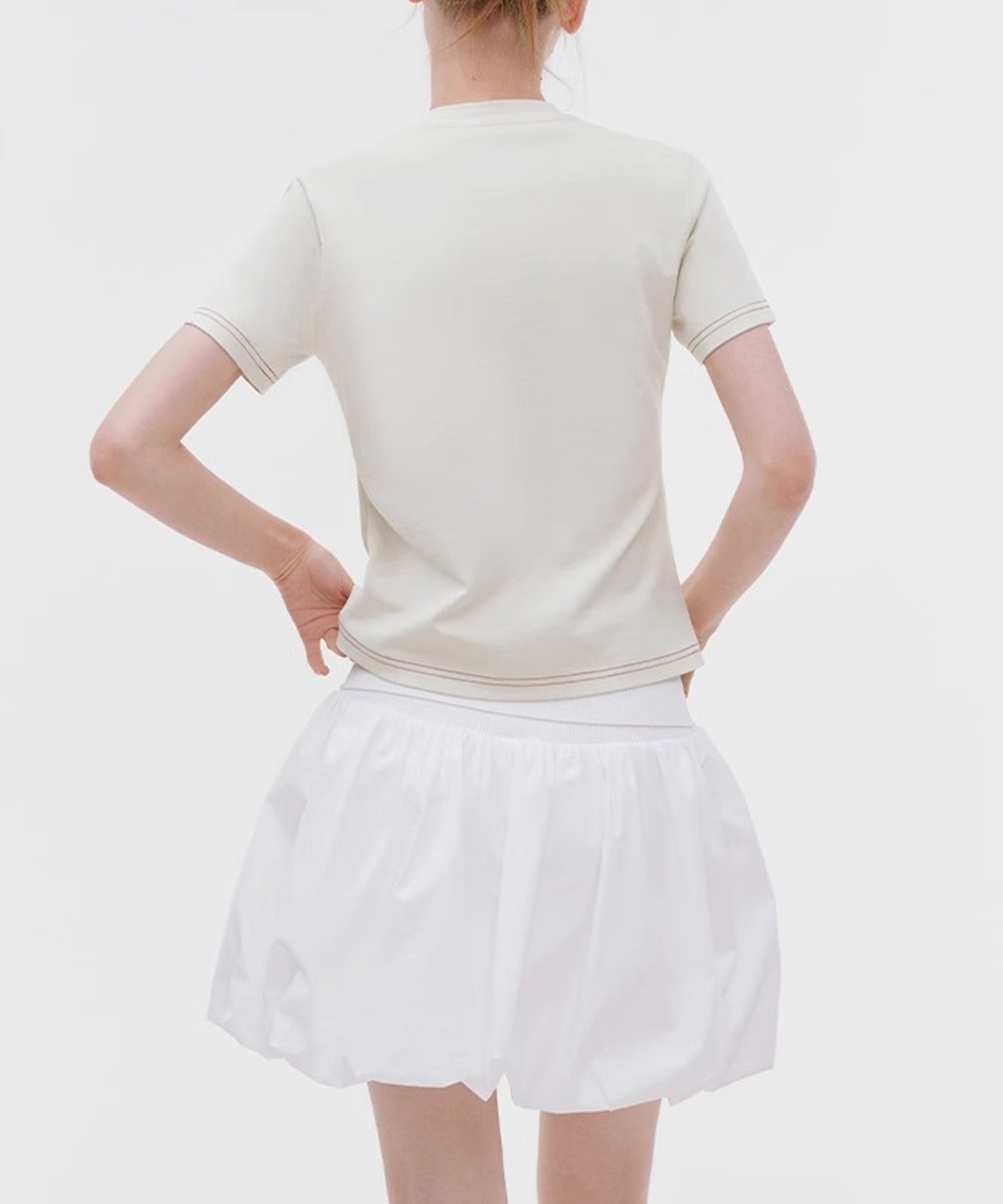 リボンレタリングロゴプリント ステッチTシャツ FX25S350【Fano