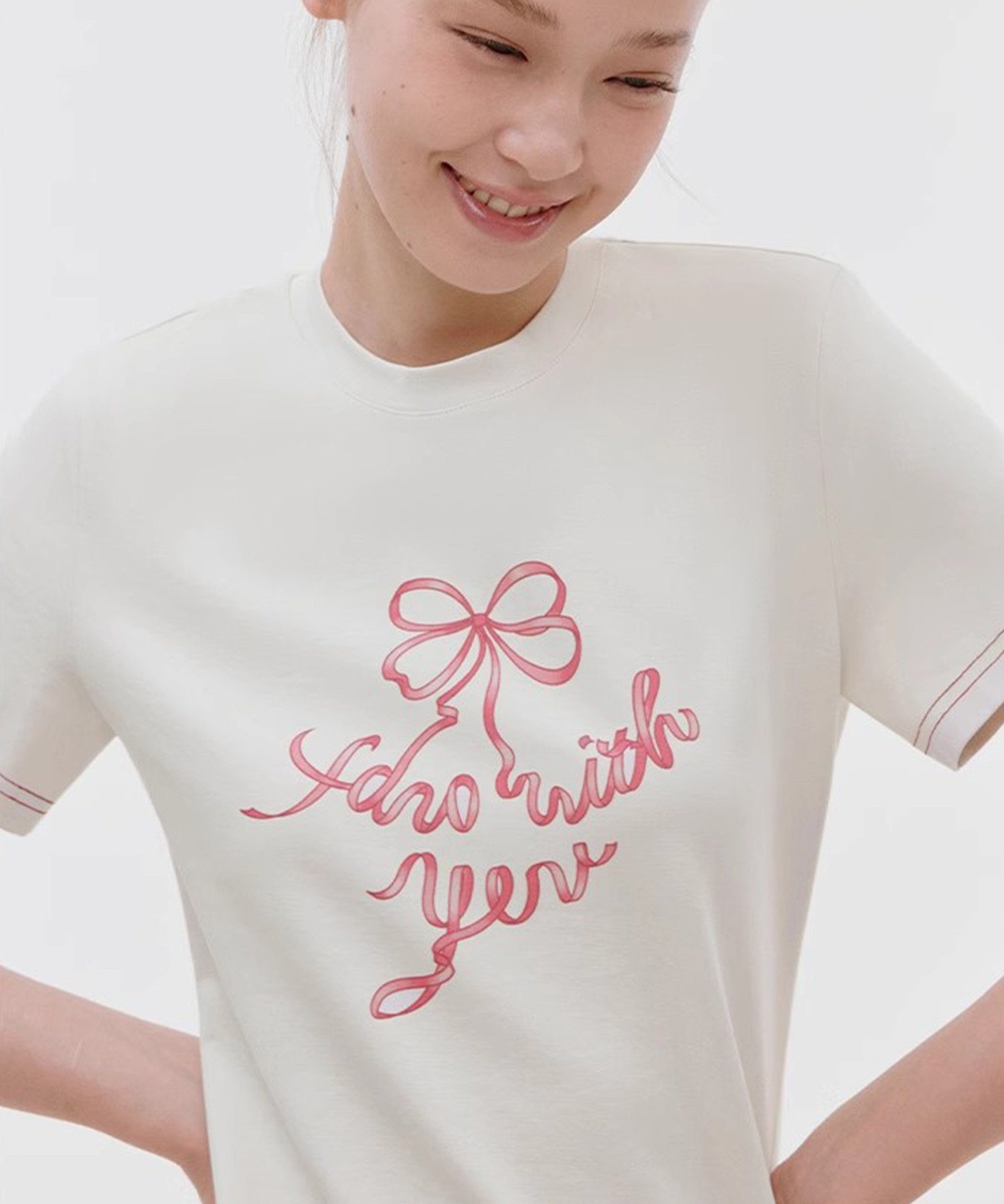 tシャツ リボンレタリングロゴプリント ステッチTシャツ FX25S350「Fano Studios」「2025SS」 レディース メンズ リボンレタリングロゴプリント ステッチTシャツ FX25S350【Fano