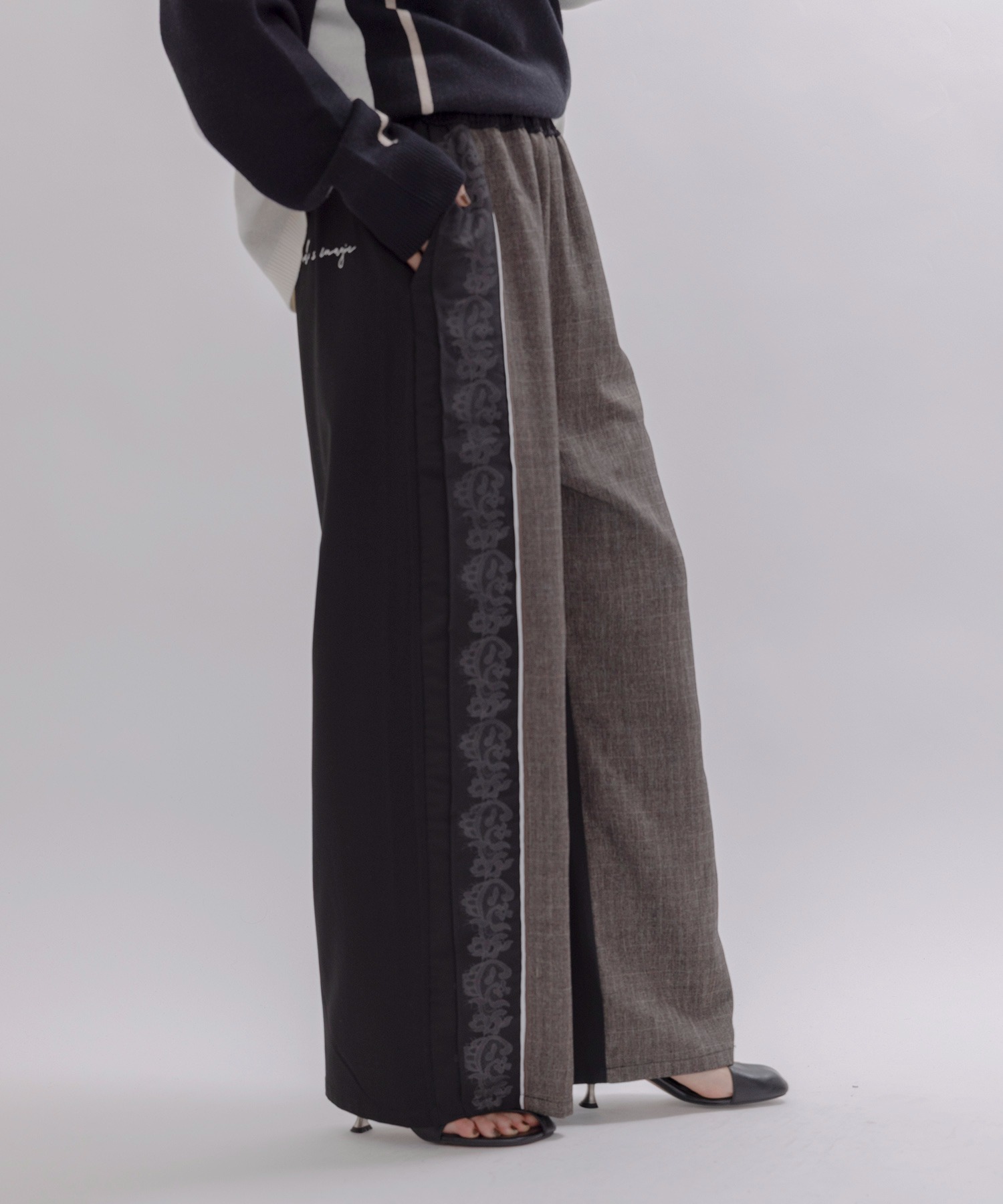 レースレイヤードグレンチェックパンツ Eimee Law│Eimee Law