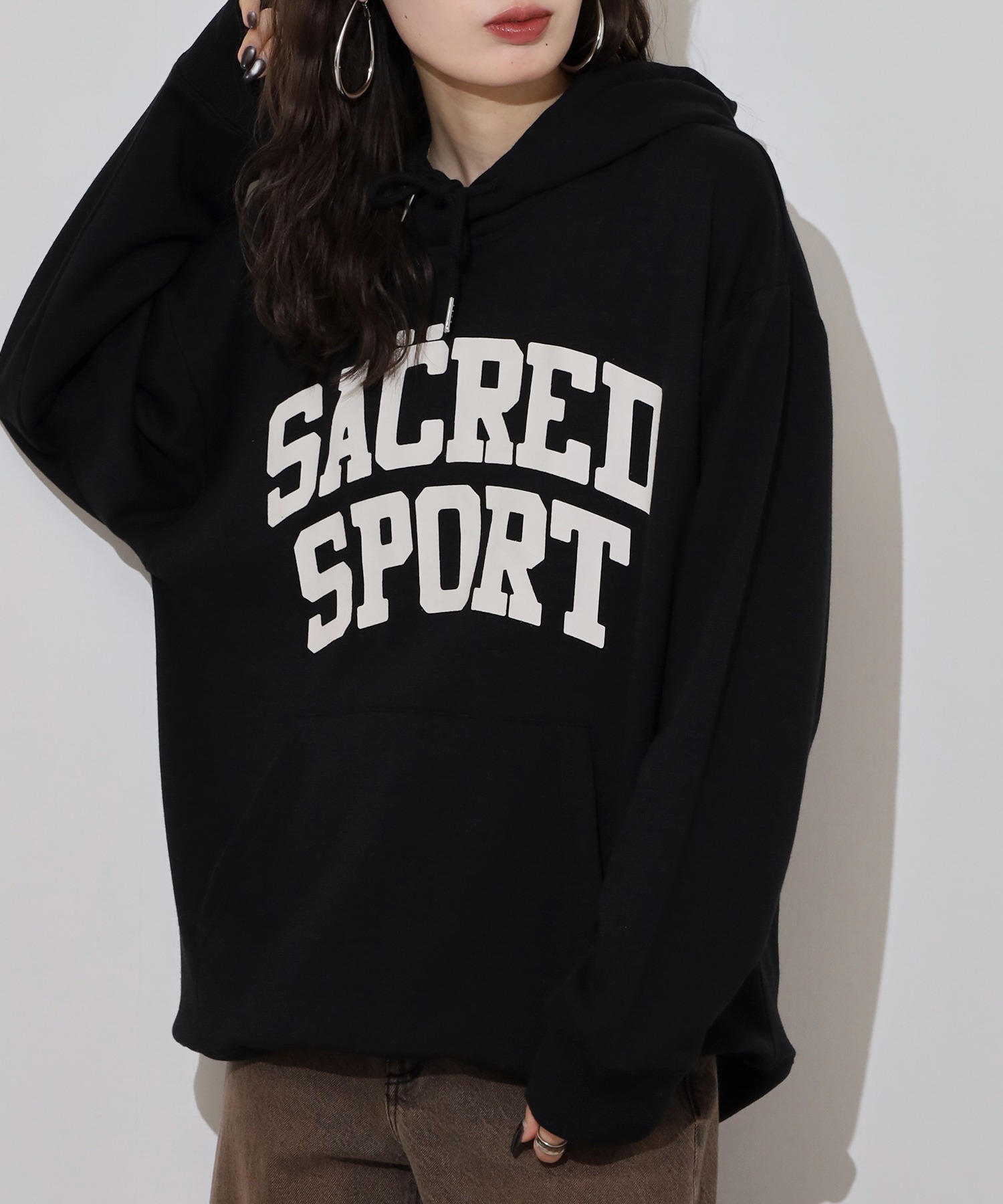Подкладка из ворса — широкая эластичная вязаная рубашка, принт «Print pullover» (sweet)