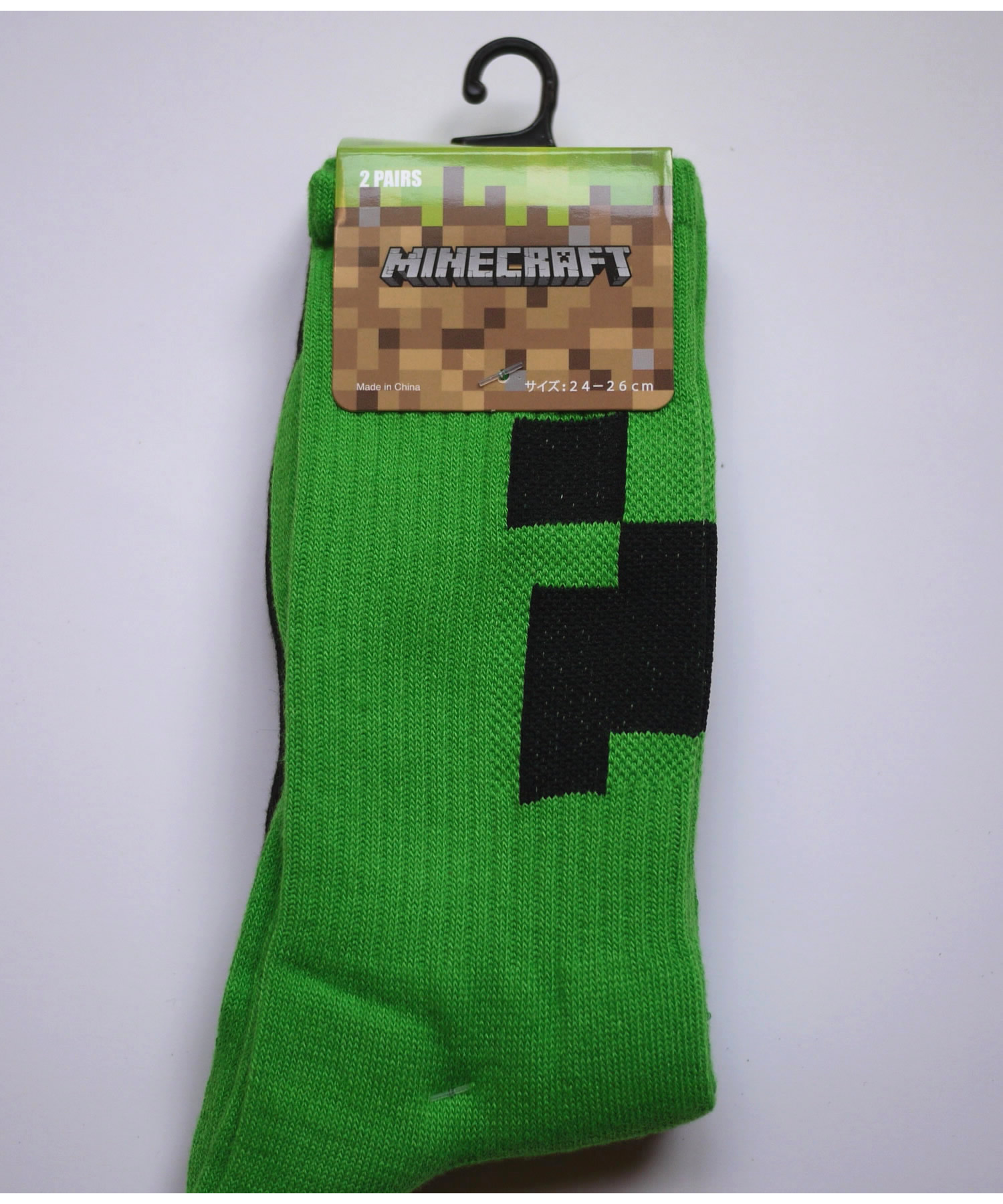 abilityMinecraft マインクラフト ソックス _Crews_クリーパー TNT 2 マイクラ 靴下 激安通販 Pack  MF035BCCGL 1set