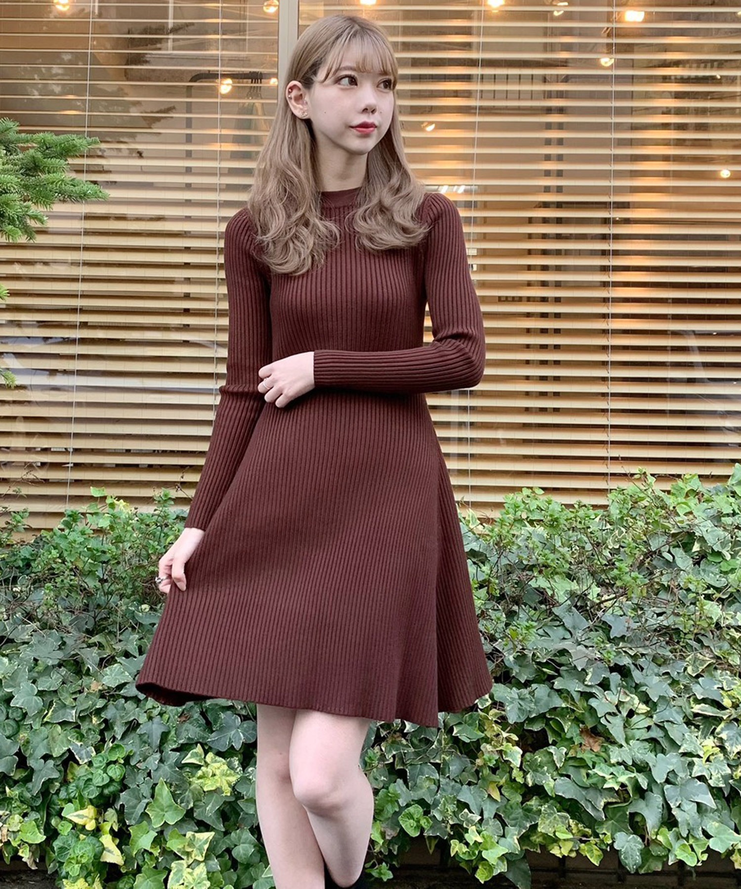 Titty Co Petit リブニットミニワンピース Titty Co Petit Titty Co Online Store ティティーアンドコーオンラインストア