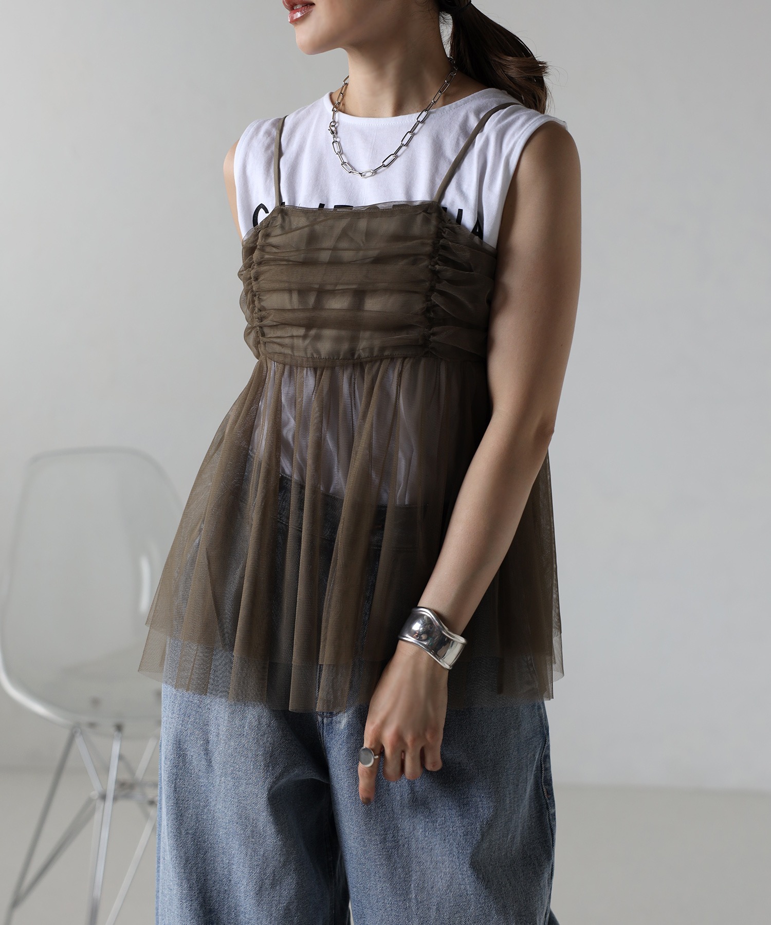 model：H165 着用サイズ：FREE