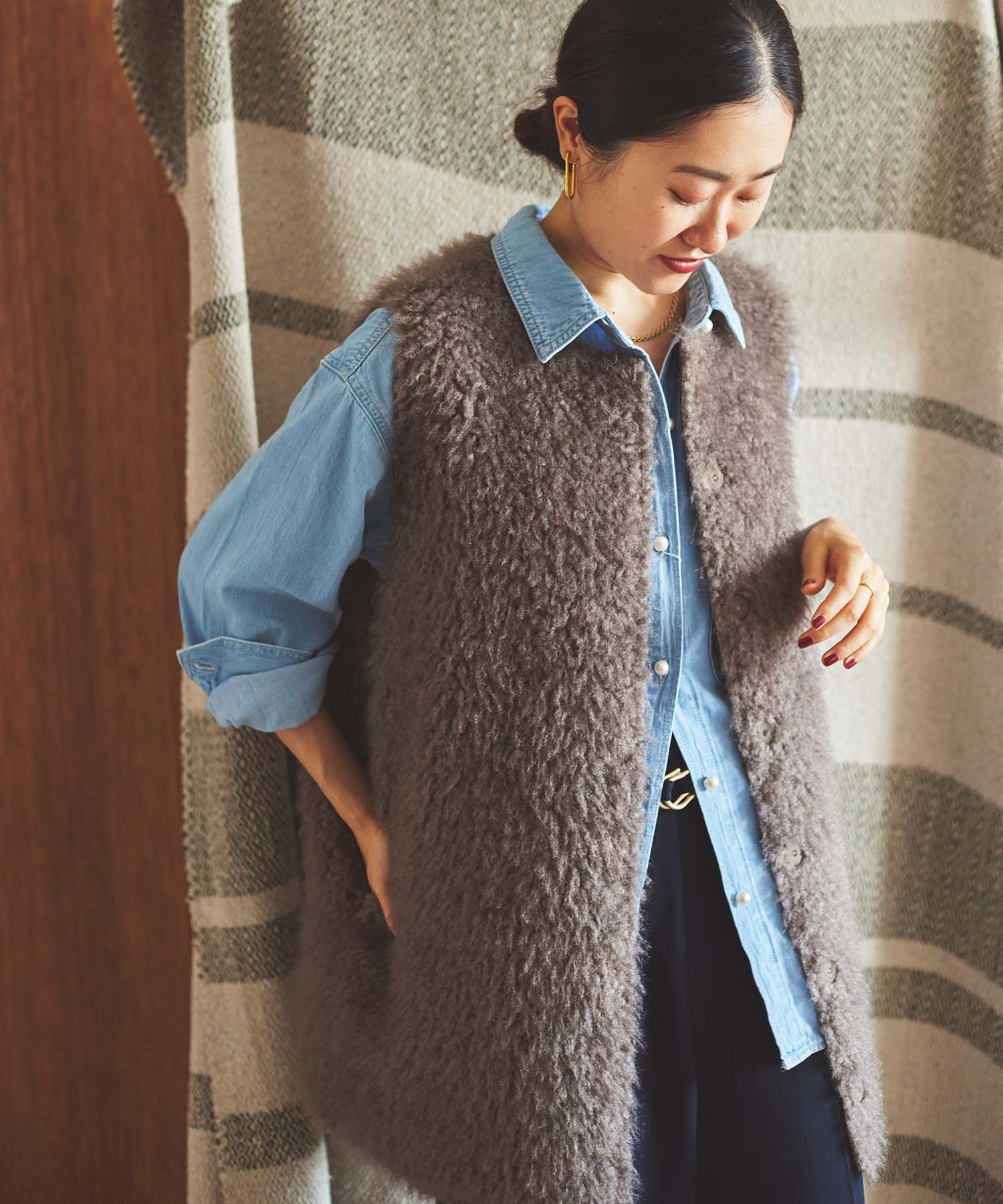 TORRAZZO DONNAエコムートン×ボア2wayベスト