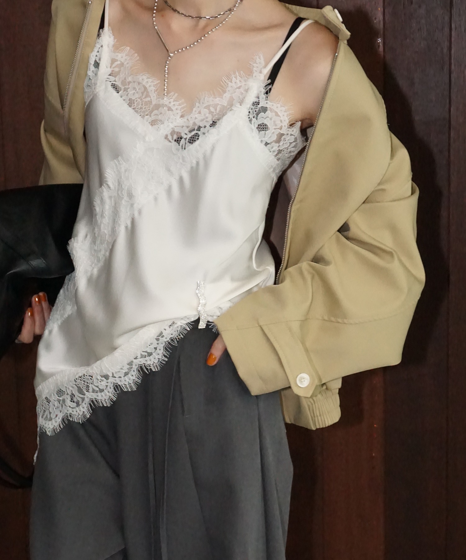 レーストリムサテンキャミソール chw26s006-ファッション通販サイト レーストリムサテンキャミソール chw26s006-ファッション通販サイト