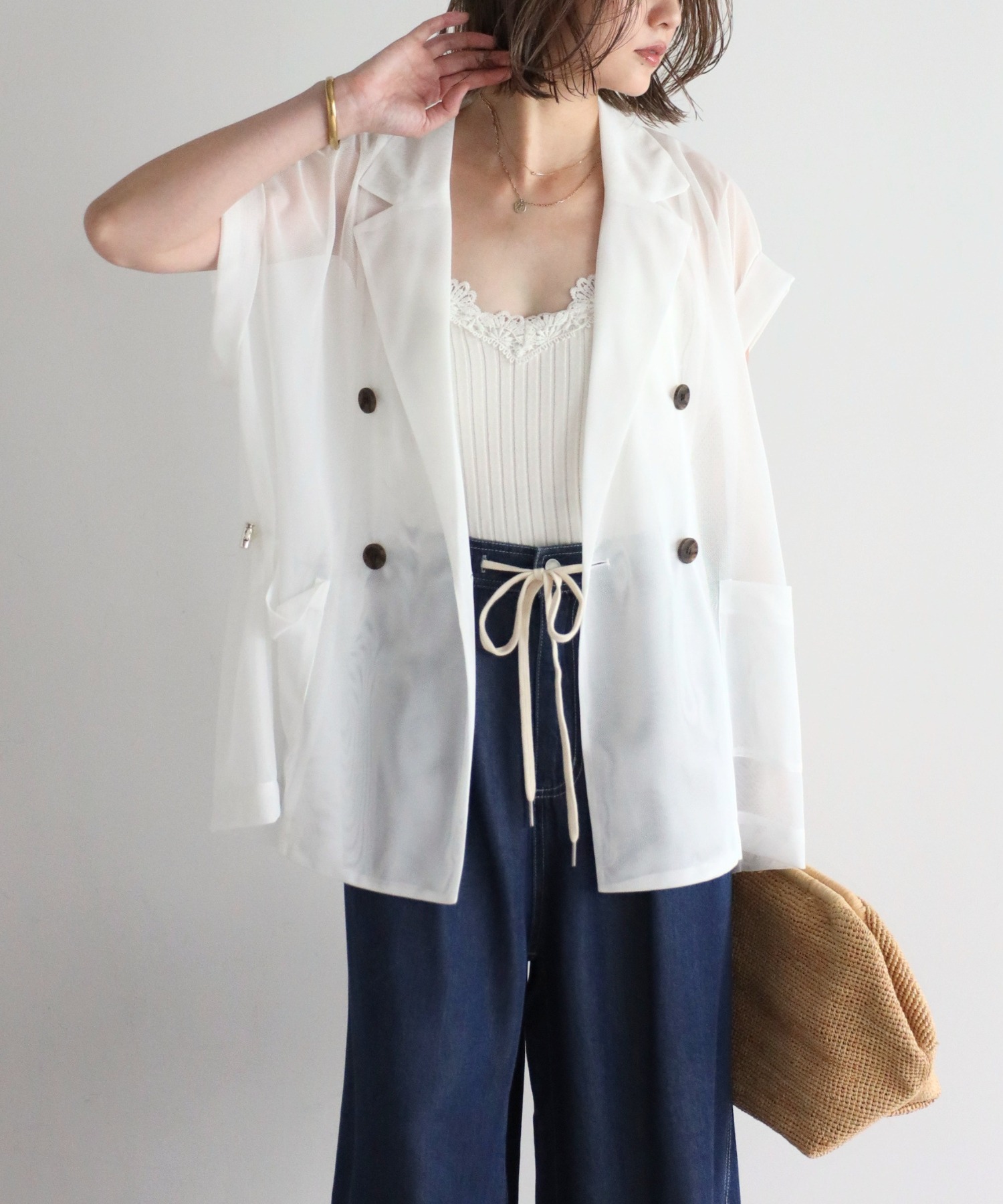 model：H158 着用サイズ：FREE
