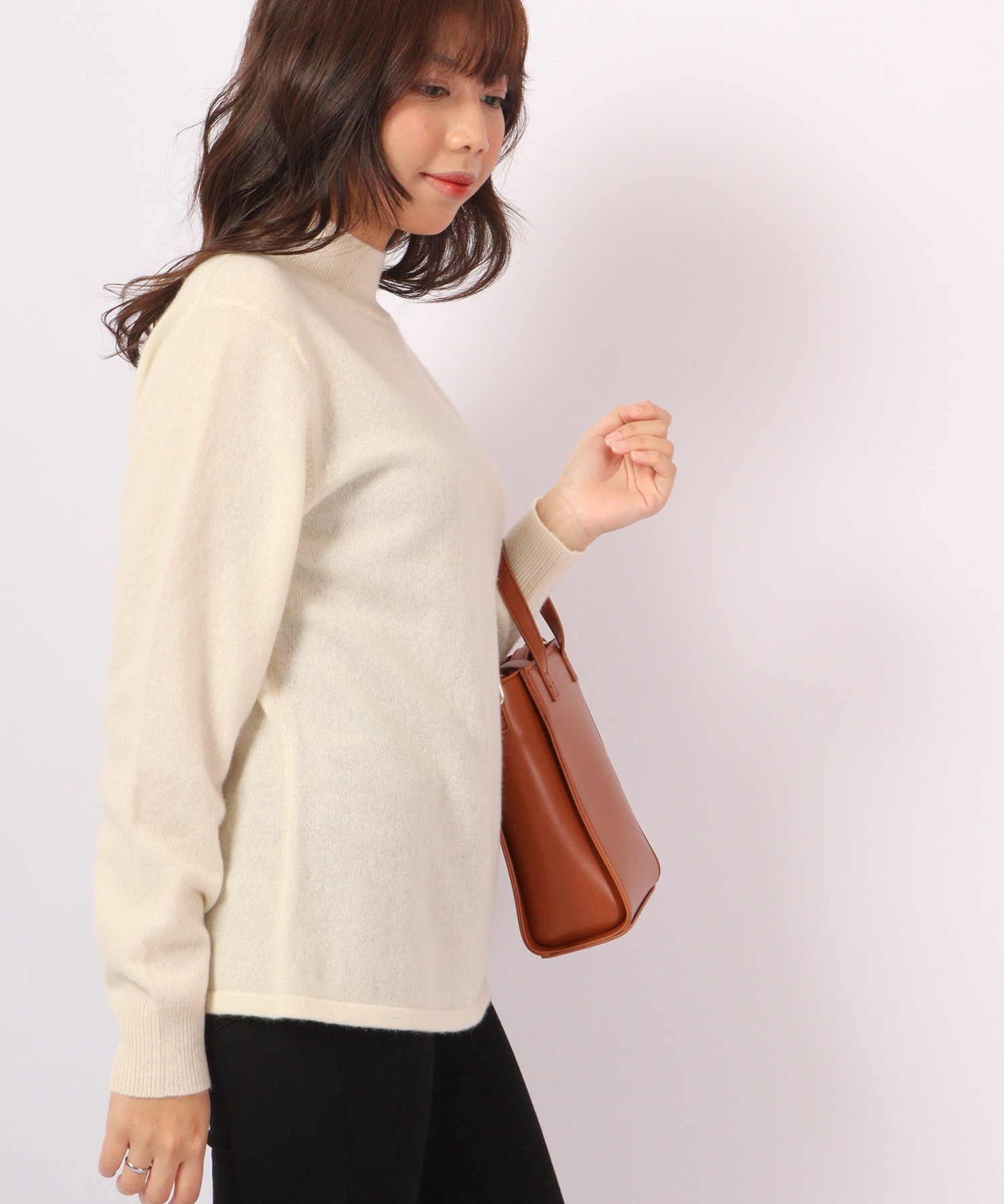 BRODIAEA 洗えるカシミヤシリーズ ハイネック コレクション セール