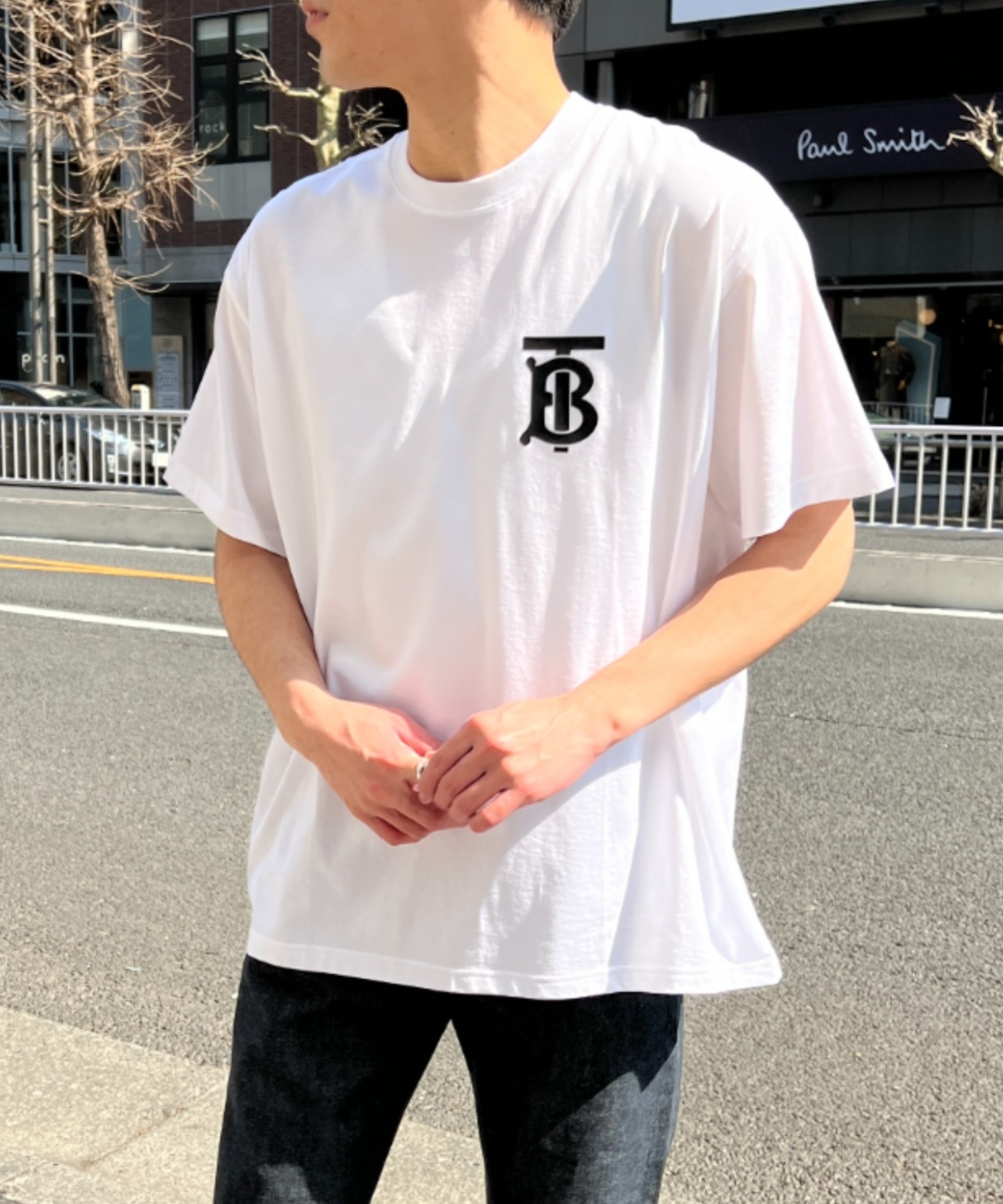 BTS テテ着用 BURBERRY バーバリー ロゴ Tシャツ ホワイト XS