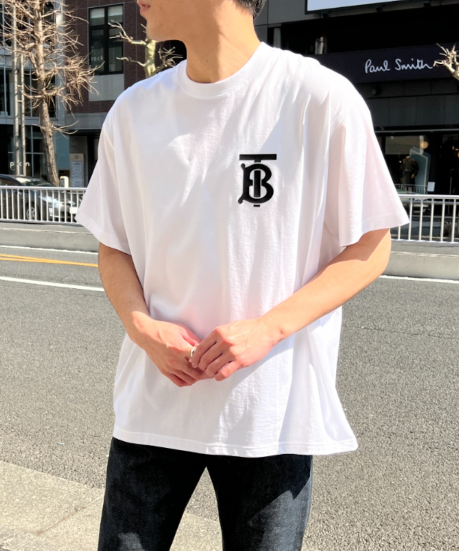 バーバリー TBロゴ ロングTシャツ 白 tic-guinee.net