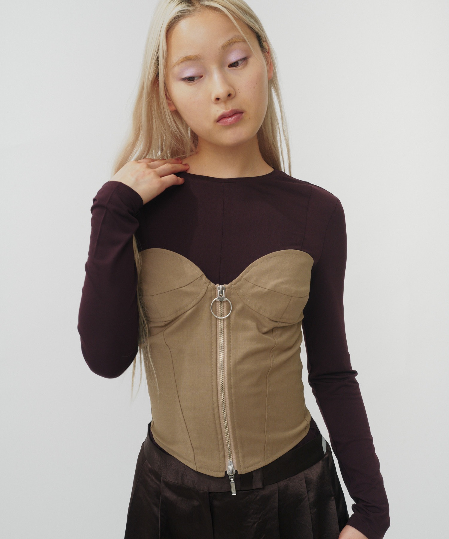 T/W FRONT ZIP BUSTIER/ TWフロントジップビスチェ 【公式通販】