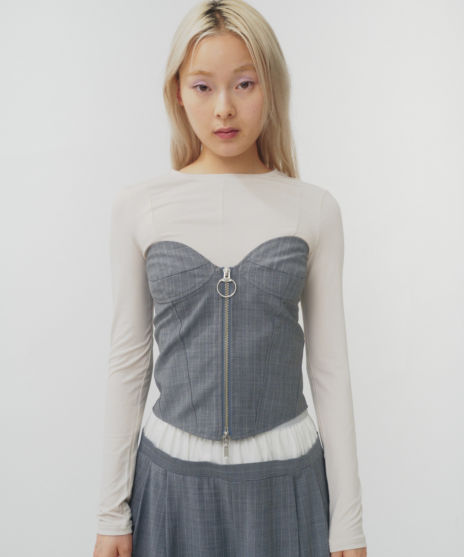 T/W FRONT ZIP BUSTIER/ TWフロントジップビスチェ 【公式通販】
