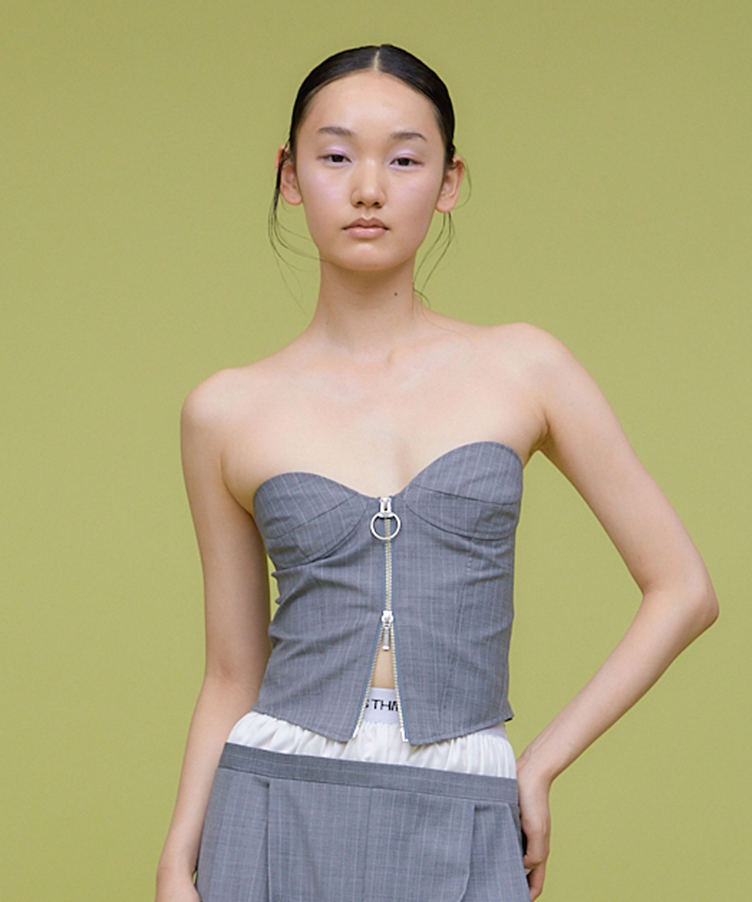T/W FRONT ZIP BUSTIER/ TWフロントジップビスチェ 【公式通販】 T/W FRONT ZIP BUSTIER/ TWフロントジップビスチェ 【公式通販】