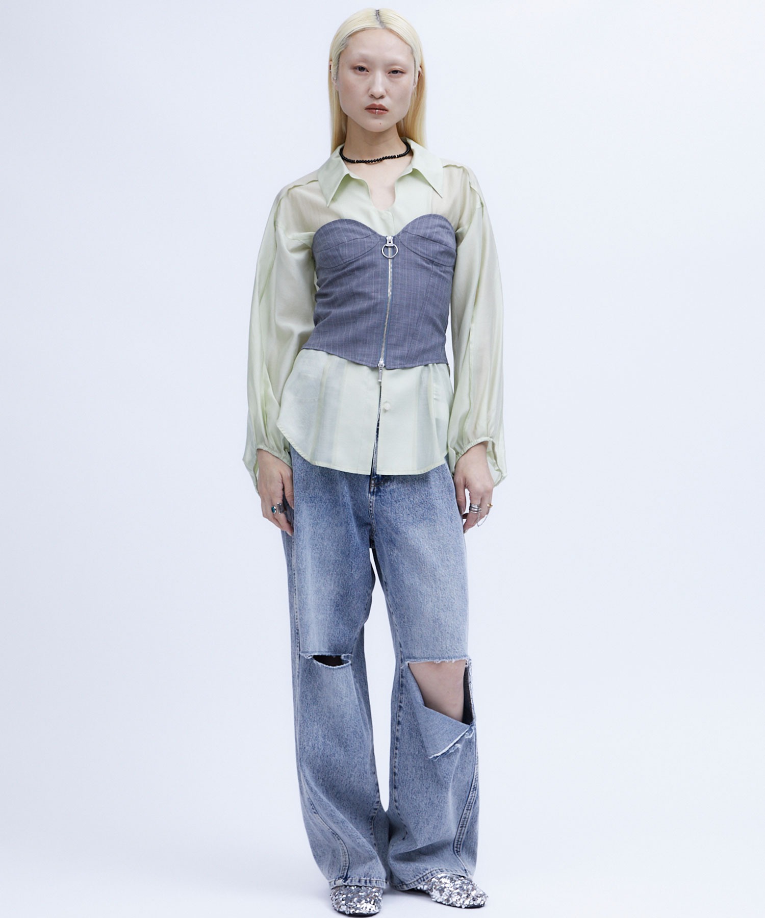 T/W FRONT ZIP BUSTIER/ TWフロントジップビスチェ 【公式通販】