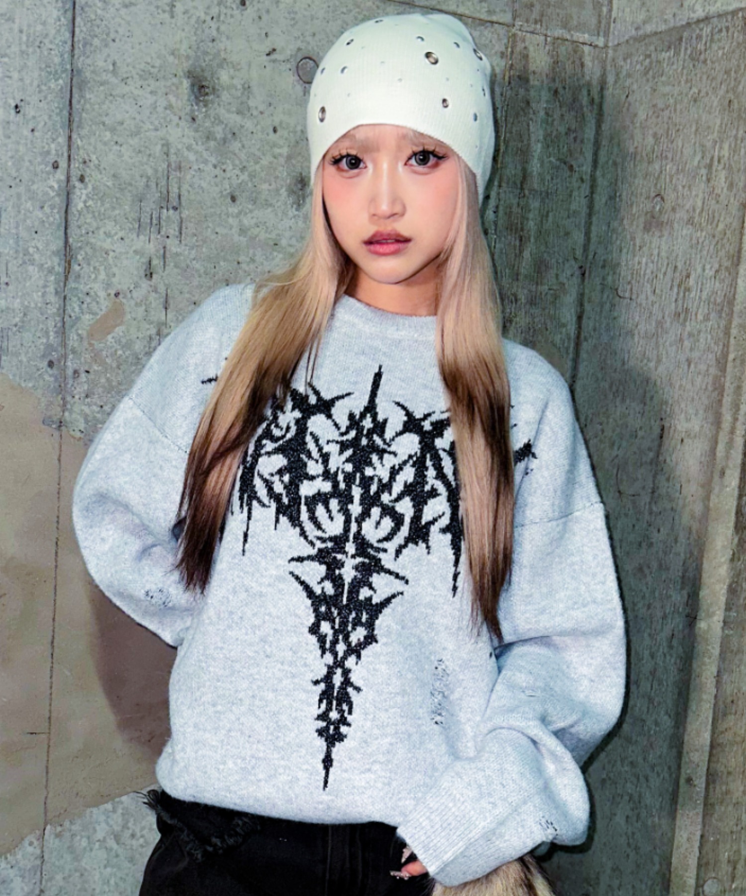A'GEM/9 × .kom 『A'GEM/9/エージェムナイン』Glitter Mohair Pullover