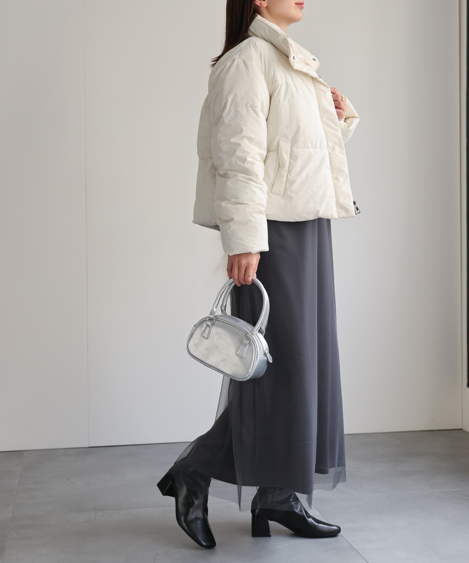 model：162cm 着用サイズ：L
