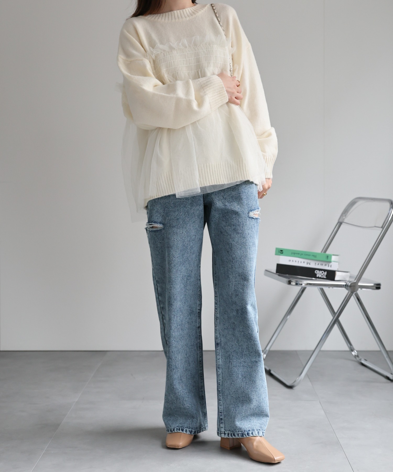 model：162cm 着用サイズ：L