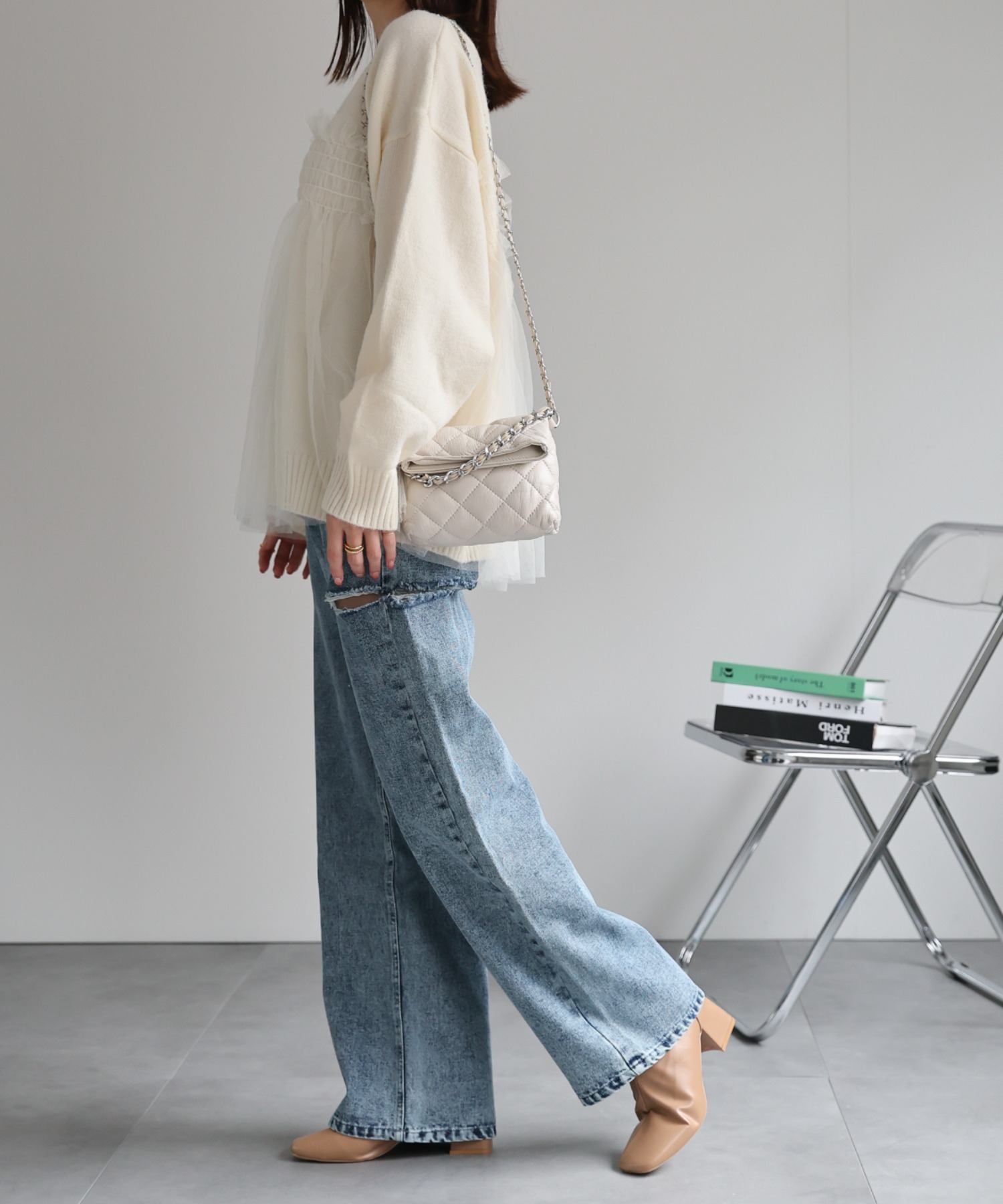 model：162cm 着用サイズ：L