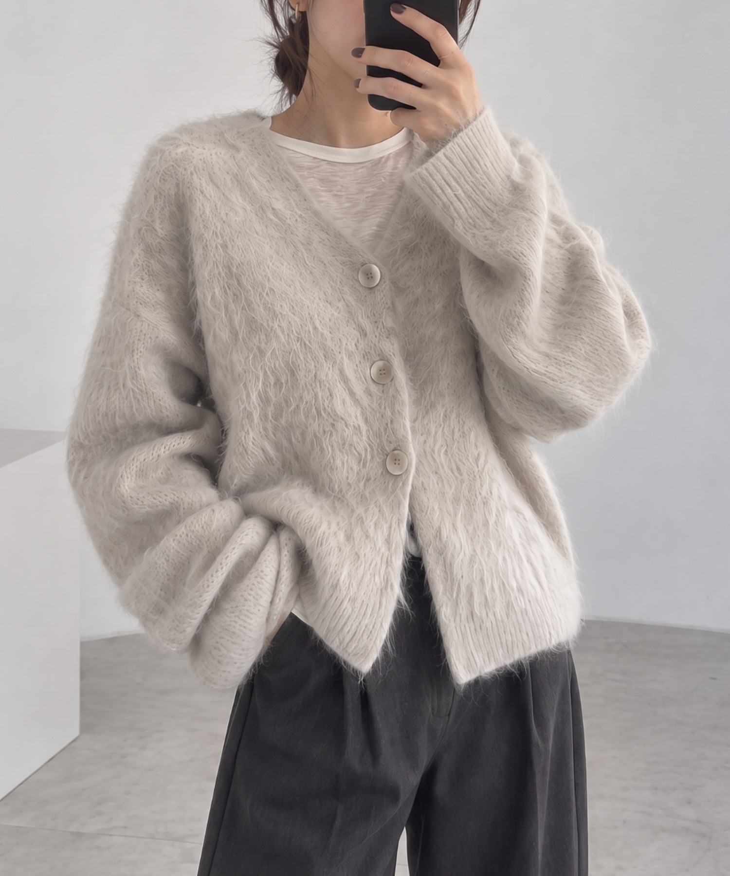 モデル身長：158cm
着用サイズ：FREE
