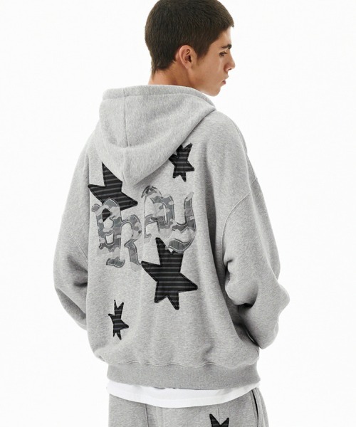 mahagrid/マハグリッド』 PRAY APPLIQUE ZIP UP HOODIE