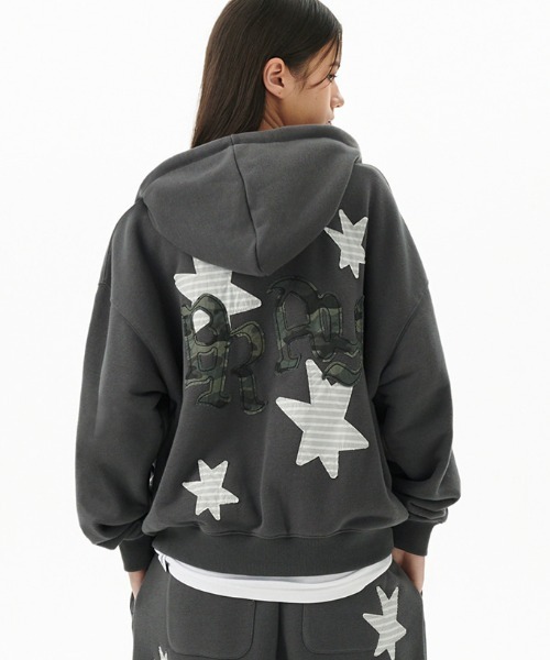 FOOTPRINTS HOODIE レフトアローン ジップパーカー left alone FOOTPRINTS HOODIE JKT -GREY- - メルカリ