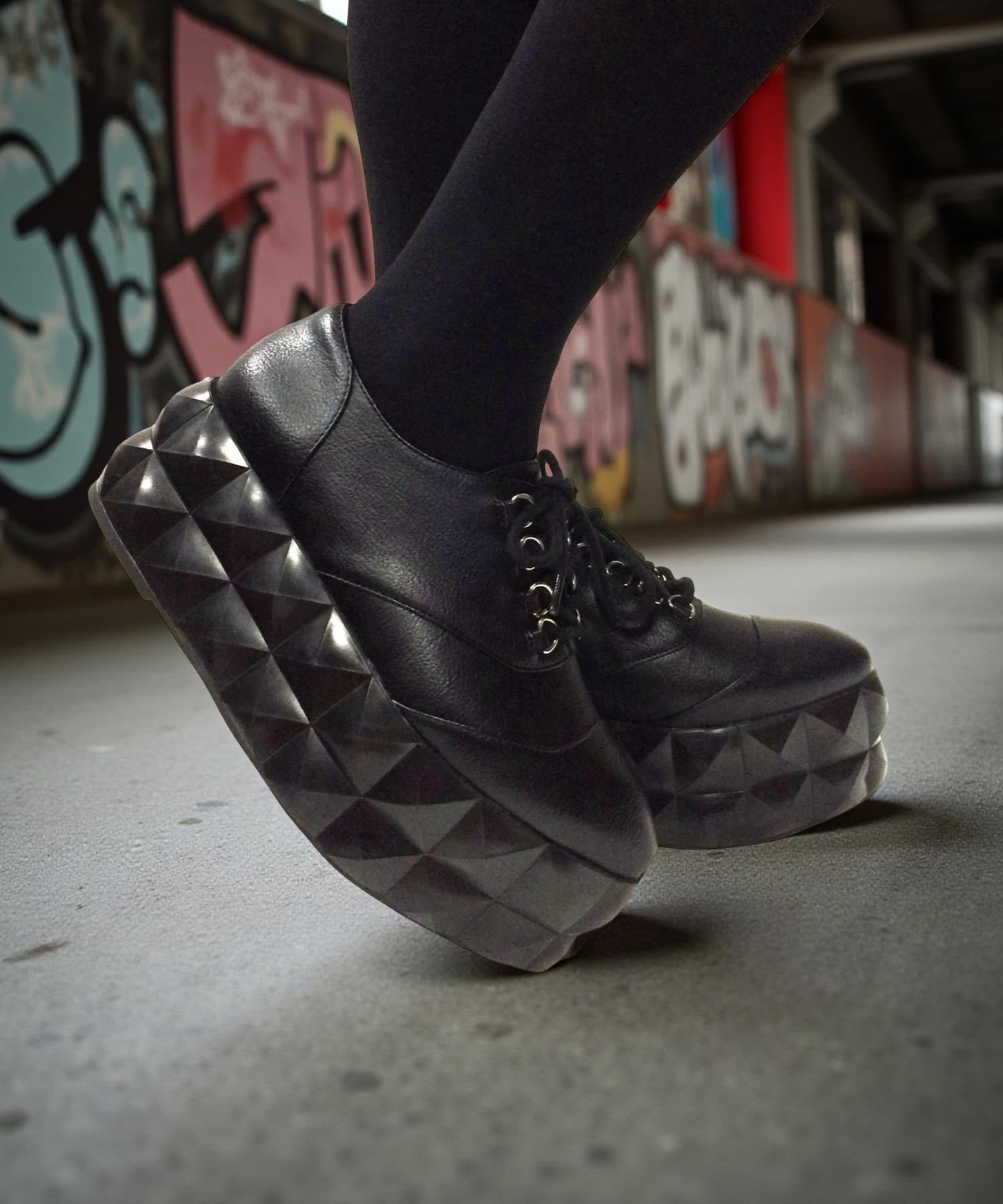 2116 ジェフリーキャンベル 厚底 レースアップシューズ 38 シャークソール厚底レースアップシューズ Jeffrey Campbell