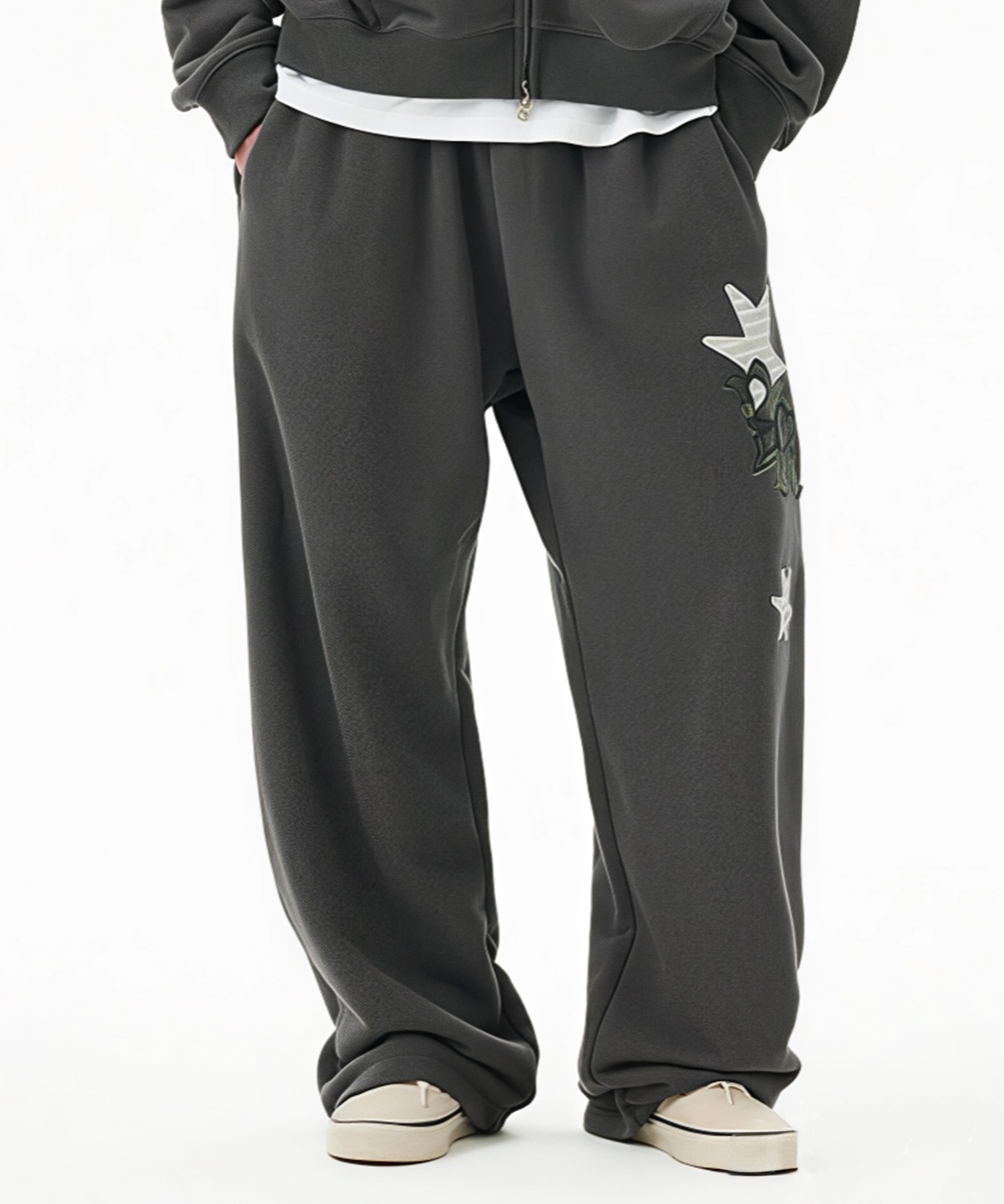 mahagrid/マハグリッド』 PRAY APPLIQUE SWEAT PANT/アップリケ