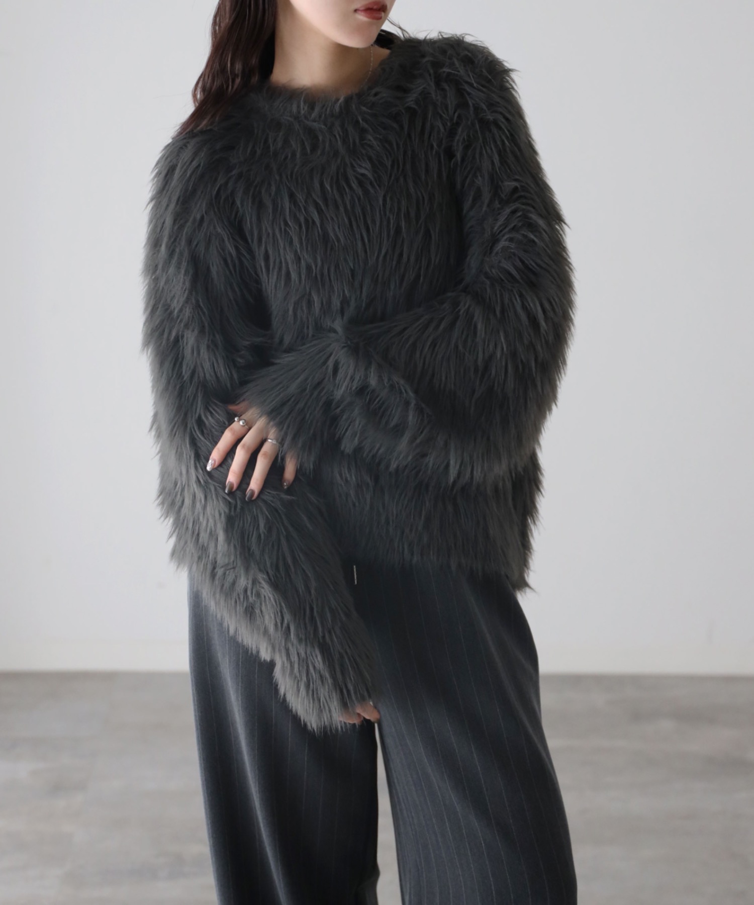 model：164cm. 着用サイズ：FREE