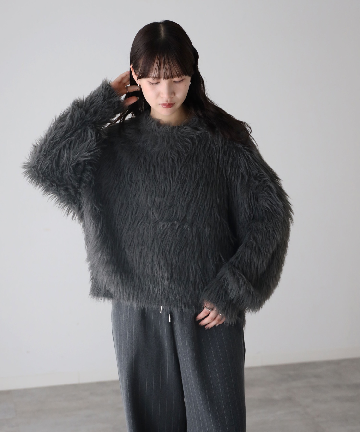 model：164cm. 着用サイズ：FREE