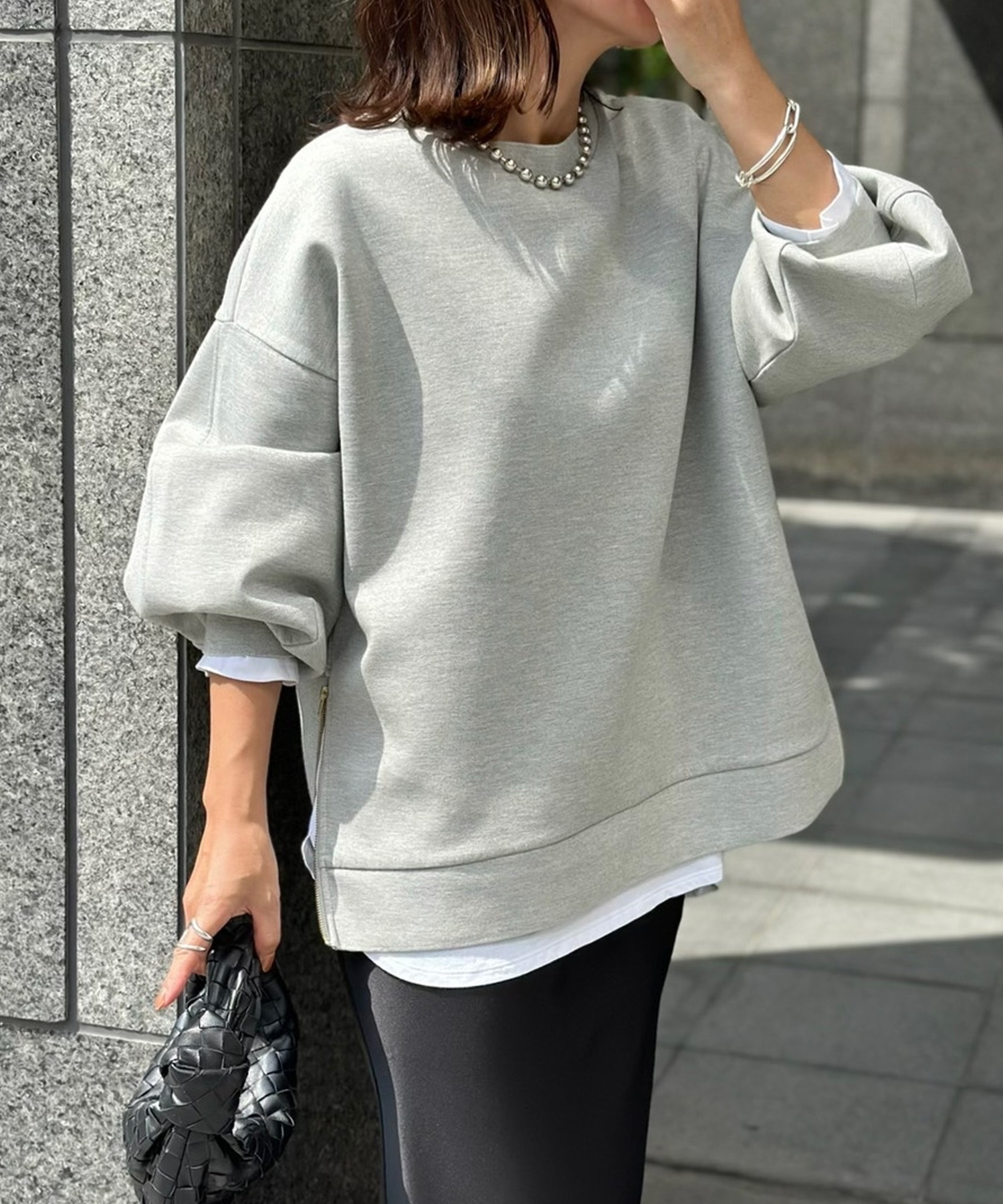 ダンボールサイドジップクルーネックプルオーバー Emma Taylor