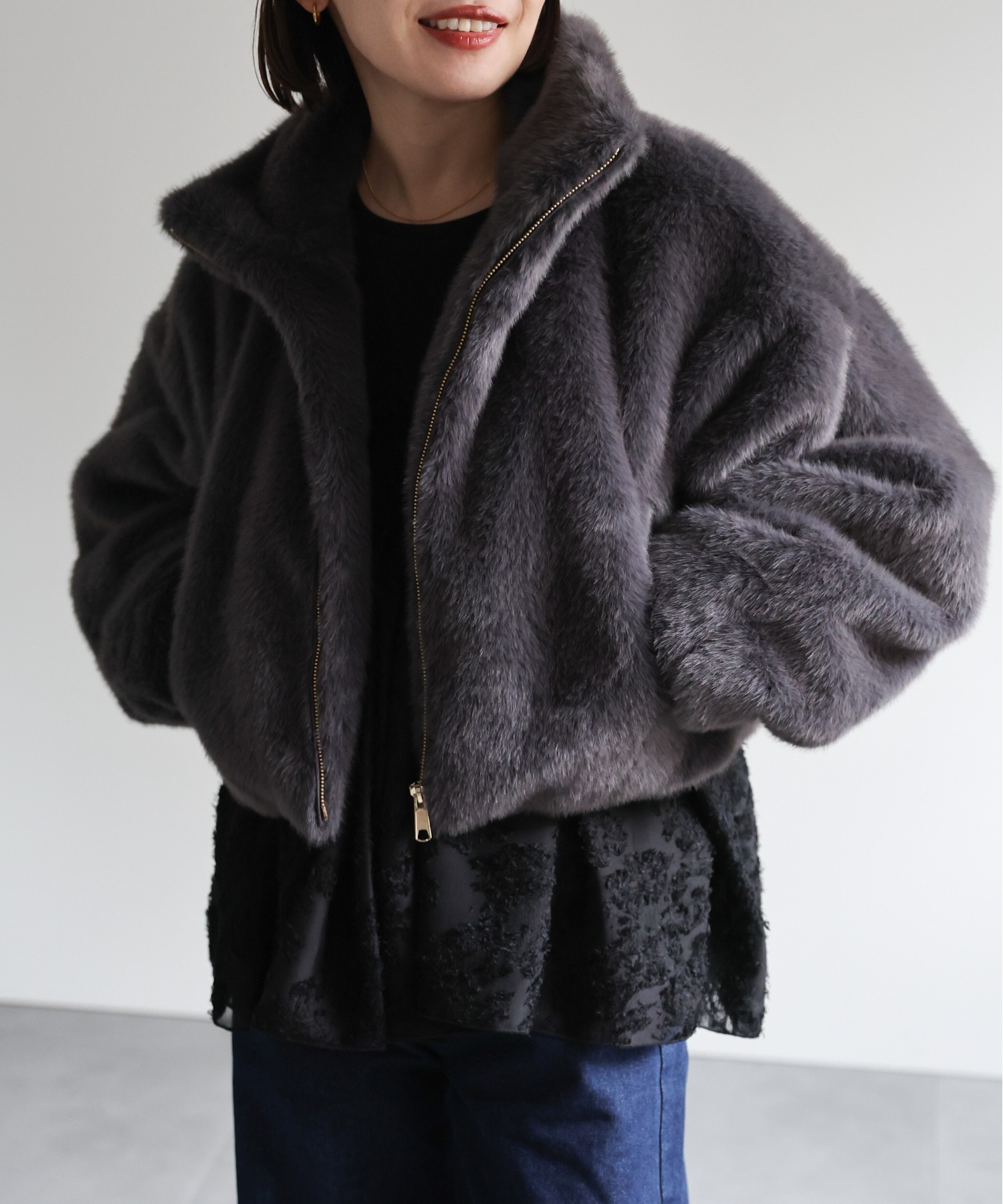 model:162㎝　着用サイズ：FREE