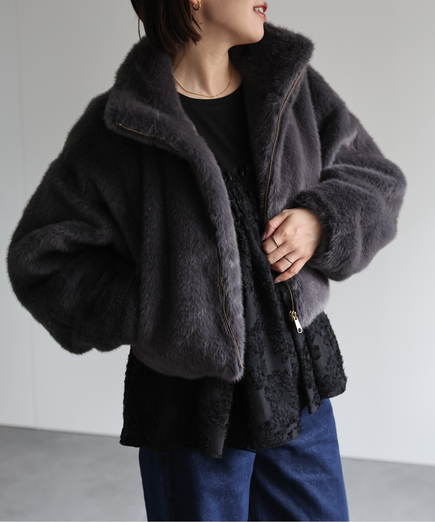 model:162㎝　着用サイズ：FREE