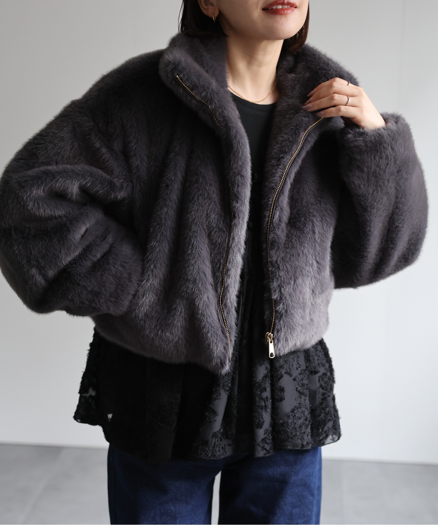 model:162㎝　着用サイズ：FREE