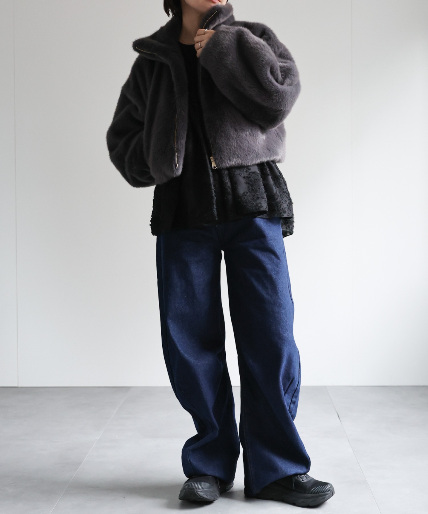 model:162㎝　着用サイズ：FREE