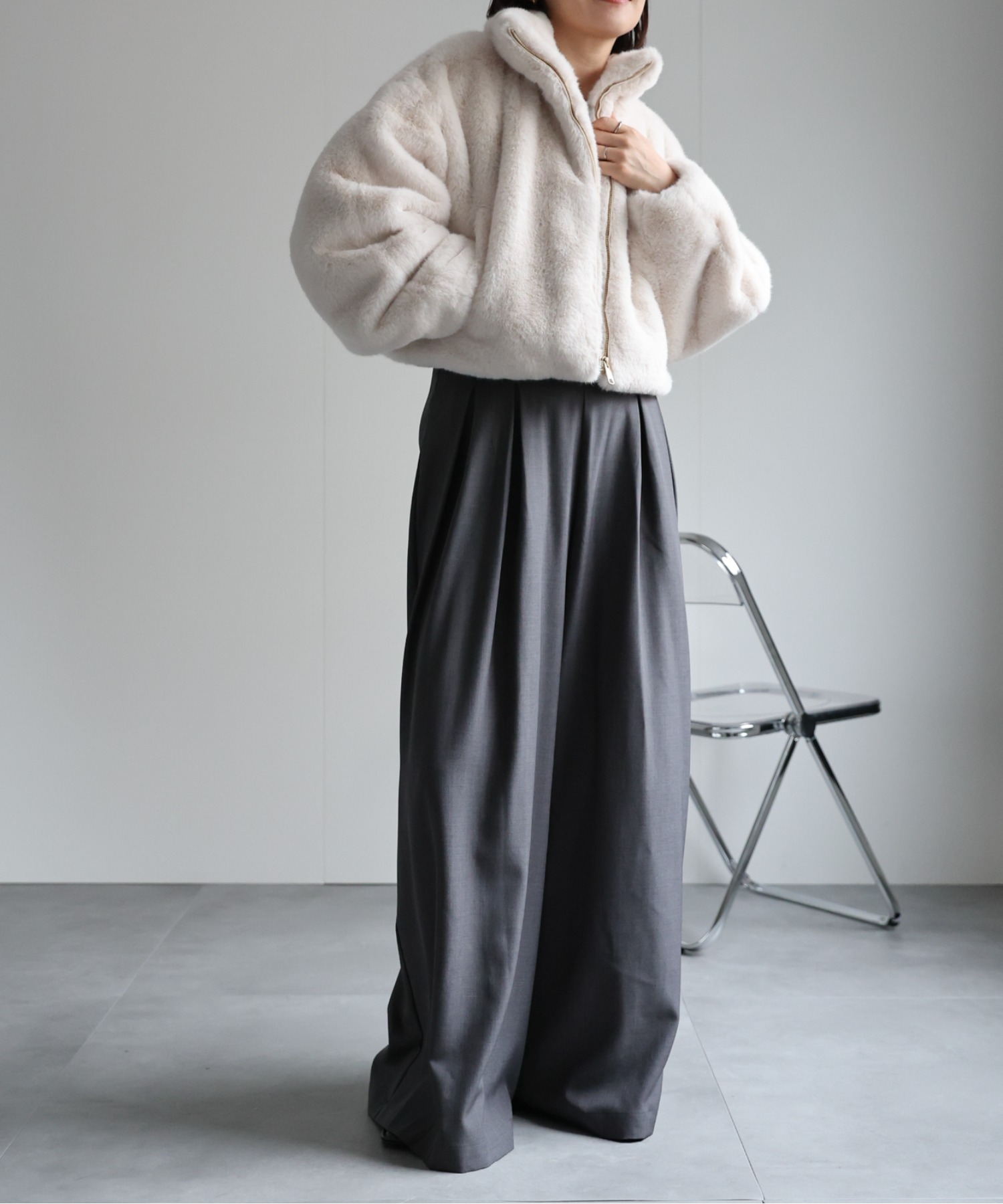 model:162㎝　着用サイズ：FREE