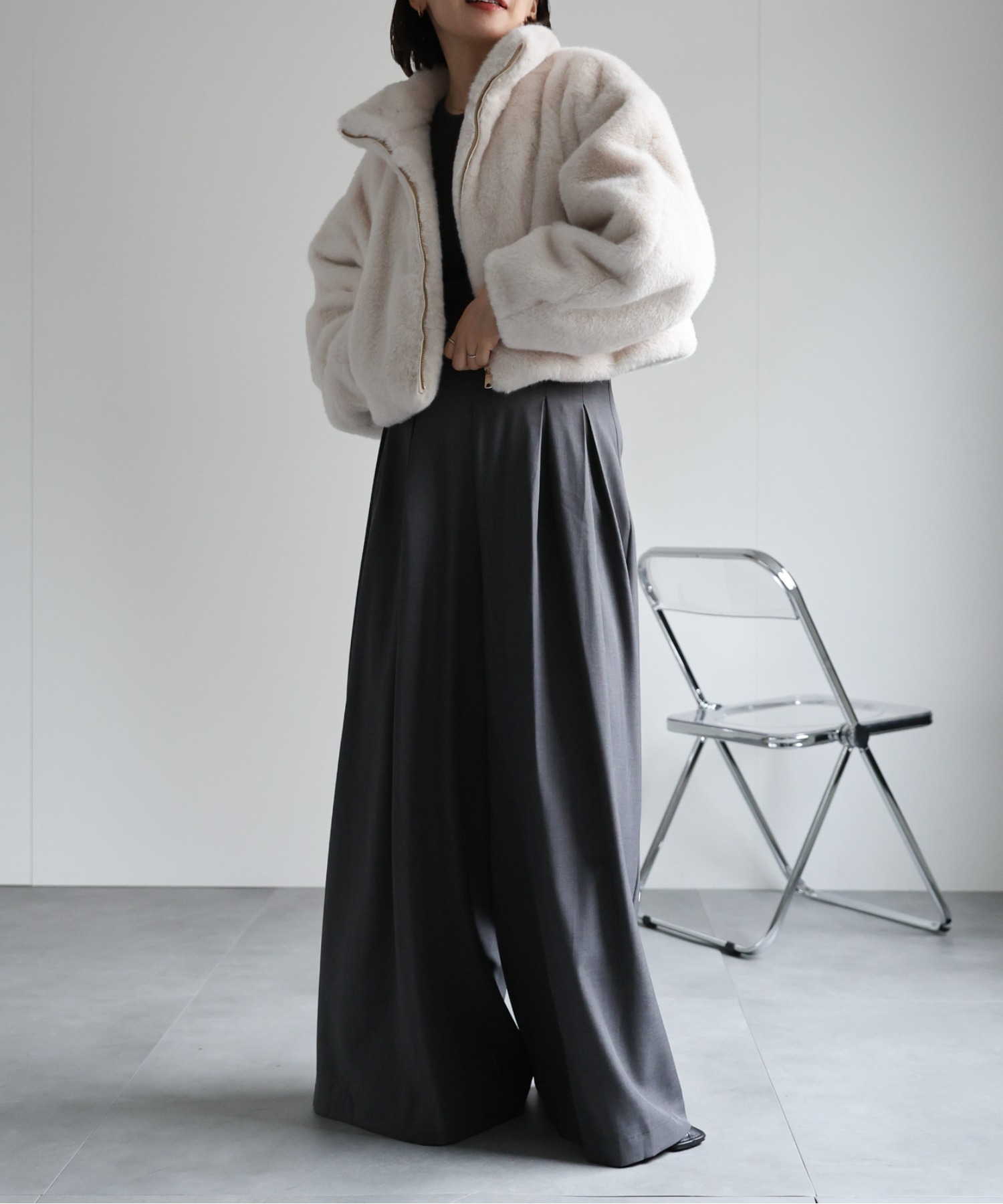 model:162㎝　着用サイズ：FREE