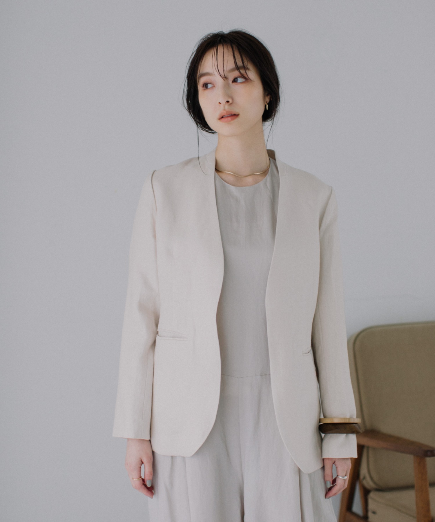 Liyoca】リネンジャケット(セットアップ可)