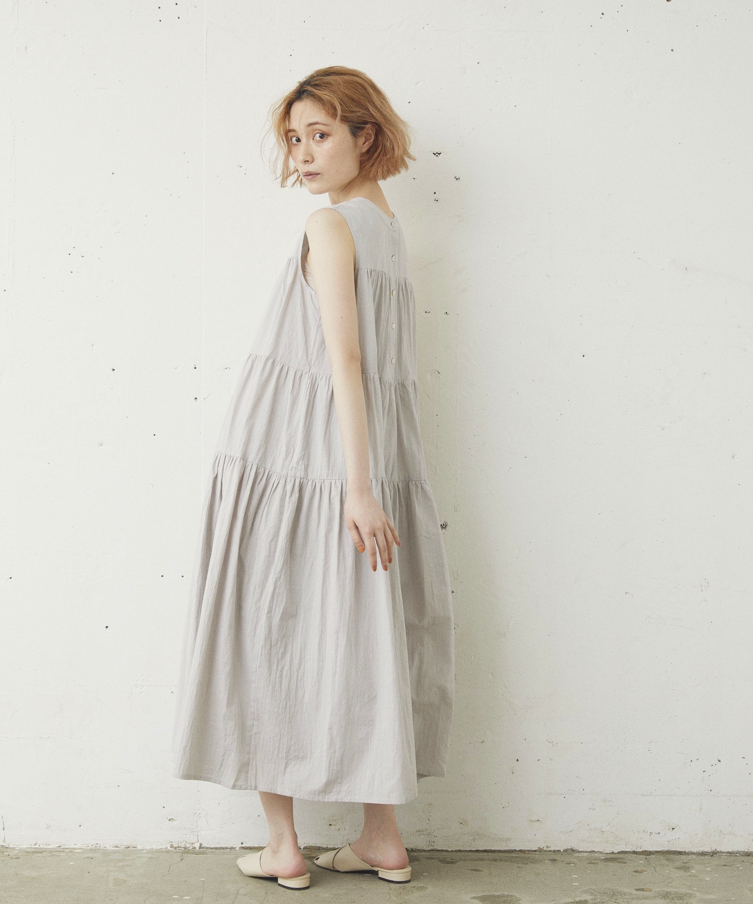 ティアードノースリーブマキシワンピ Kivi Retro Girl Online Store レトロガールオンラインストア