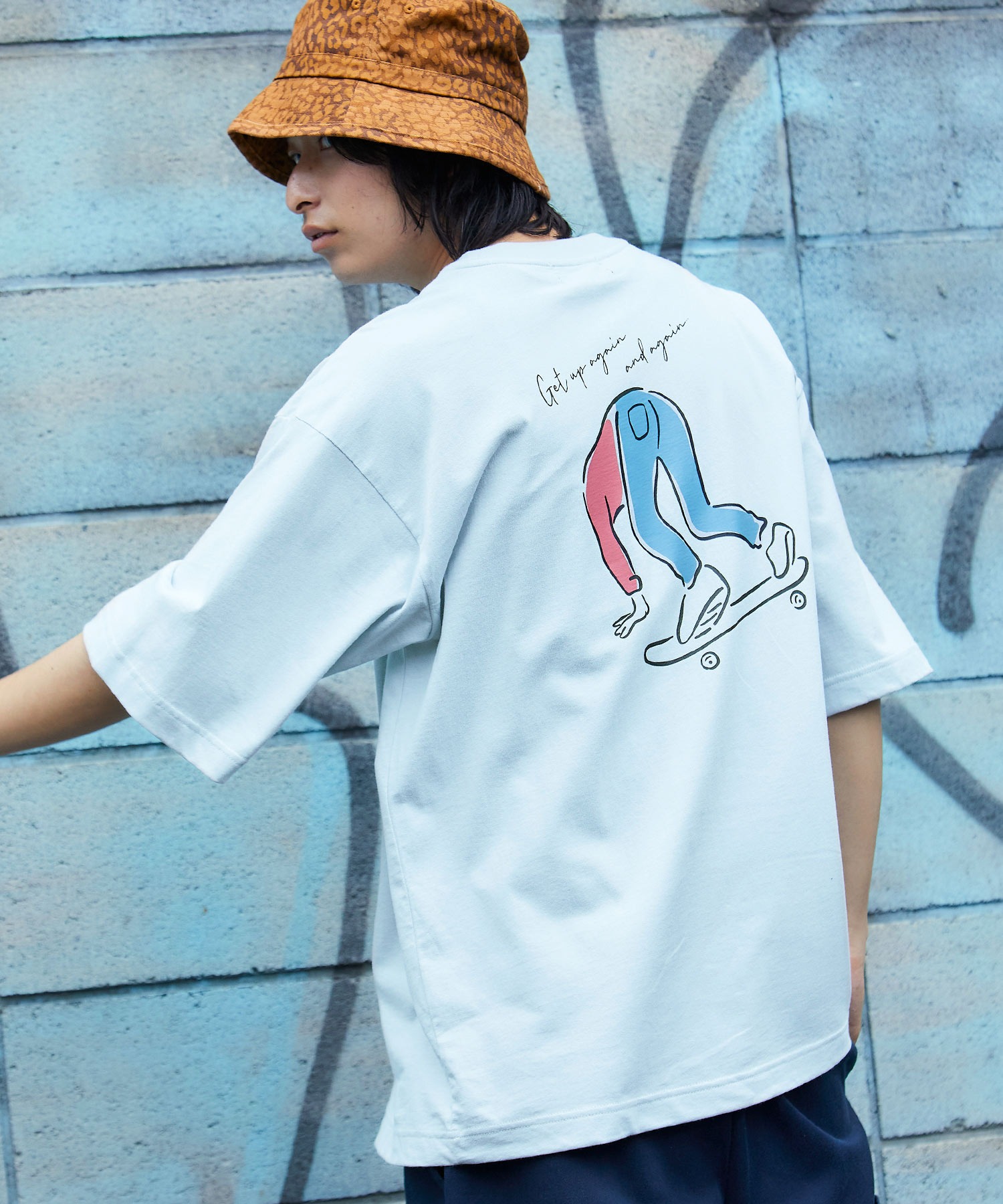 コットン天竺 オーバーサイズ イラストロゴプリント バックプリント 半袖カットソー ワッペン プリント Tシャツ Mono Mart Mono Mart モノマート 公式オンラインストア