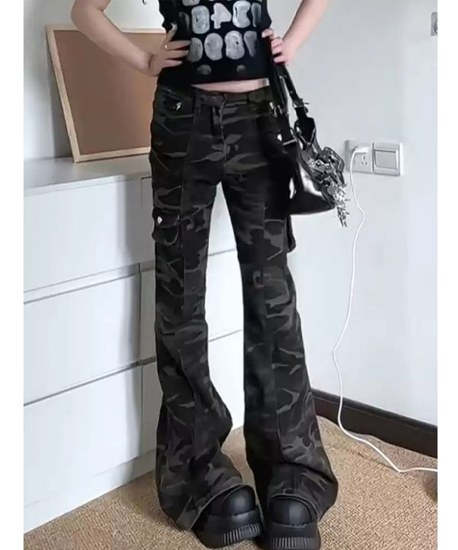 A'GEM/9 × .kom 『.KOM/ドットケーオーエム』 カモフラージュ柄フレア