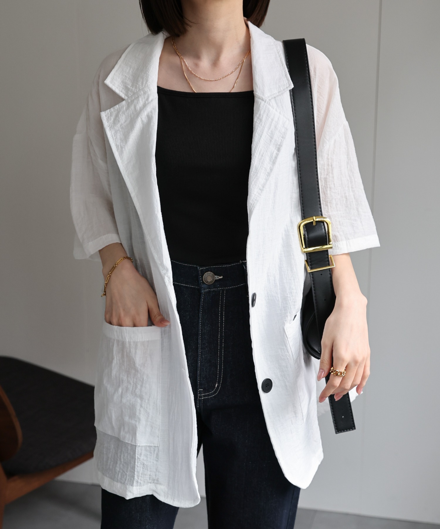 model：162cm 着用サイズ：F