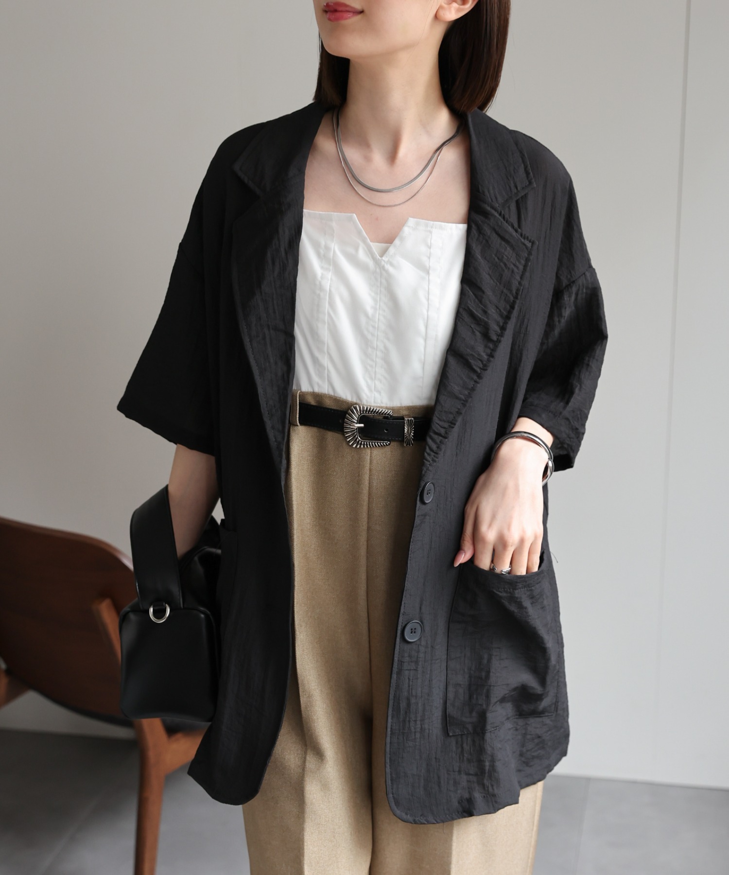 model：162cm 着用サイズ：F