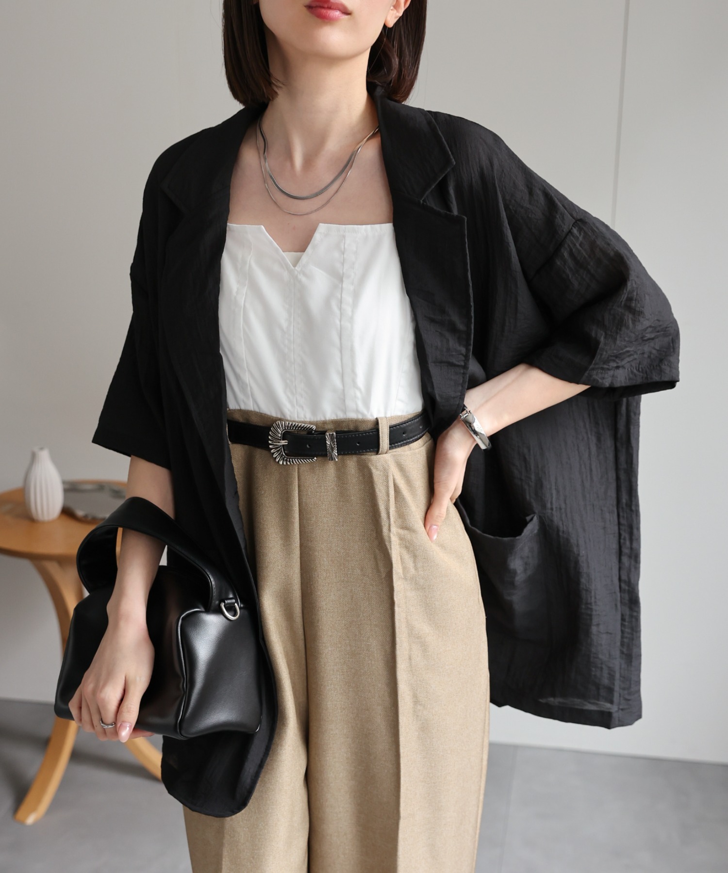 model：162cm 着用サイズ：F